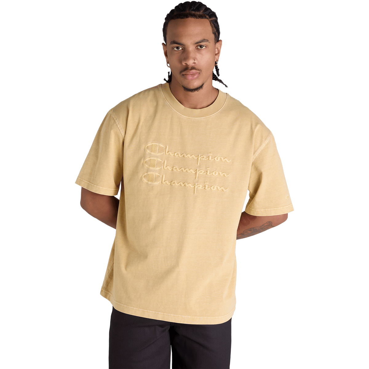 Champion Mens Rochester Vintage Wash Tee Spiced Mustard | Sports