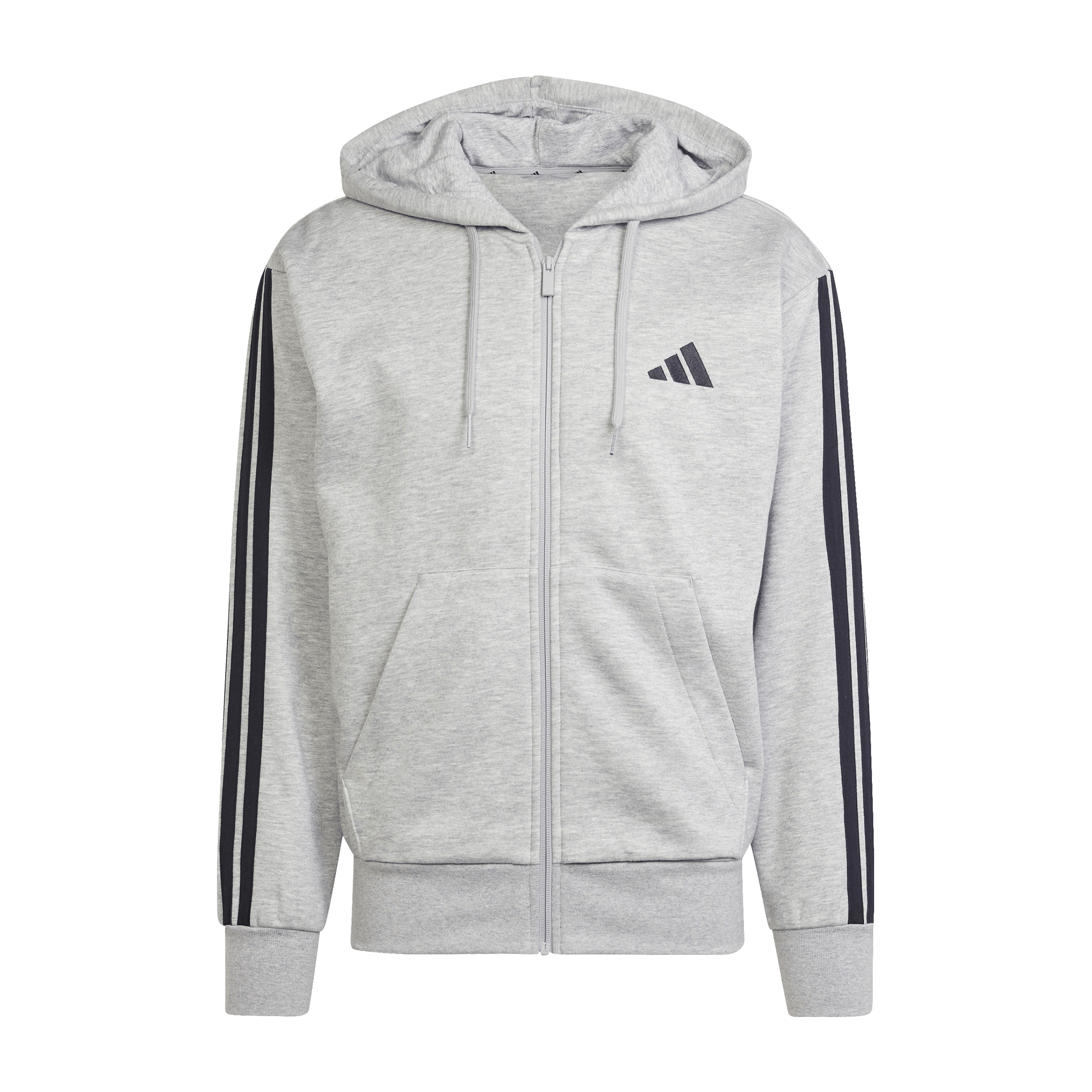 Mens Adidas Essentials 3-Stripes Fleece Hoodie