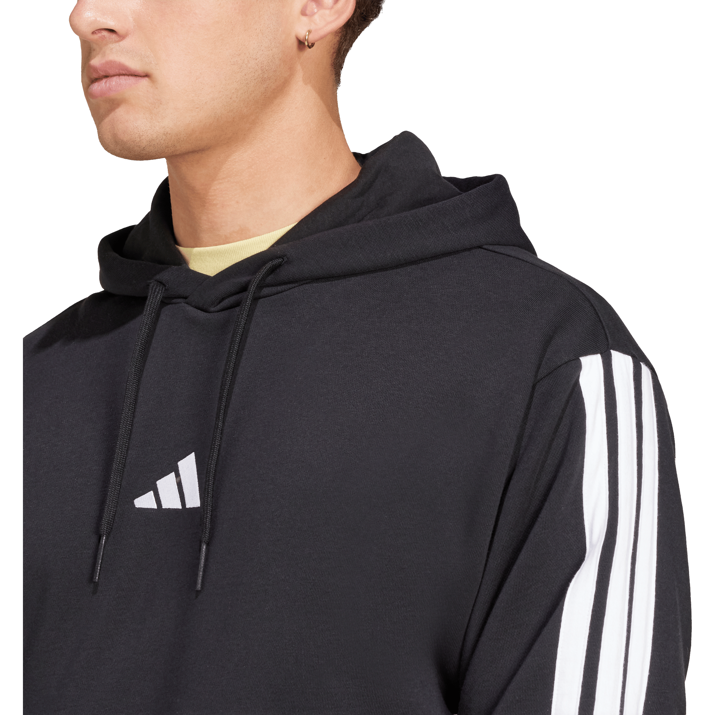 Mens Adidas Essentials 3-Stripes French Terry Hoodie
