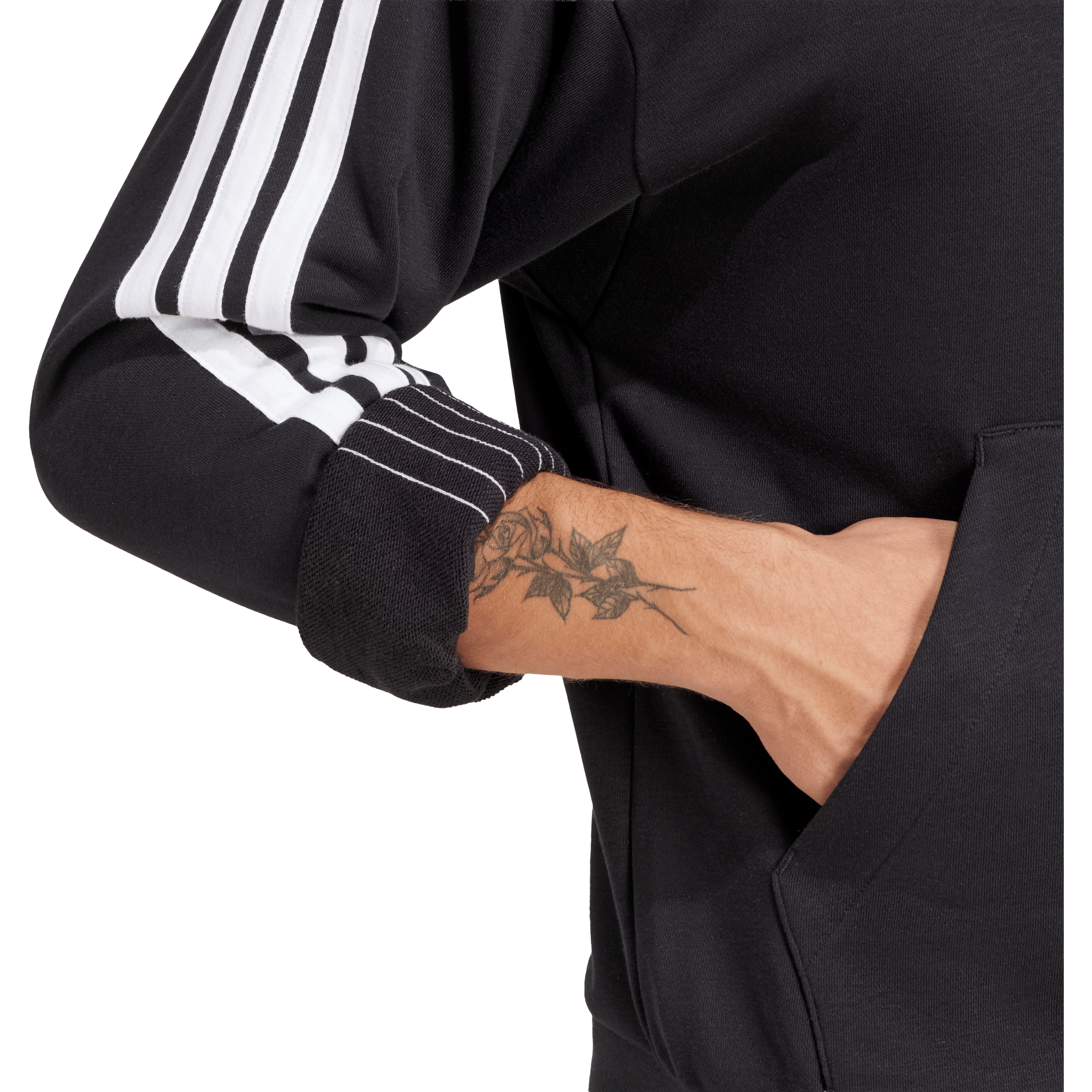 Mens Adidas Essentials 3-Stripes French Terry Hoodie
