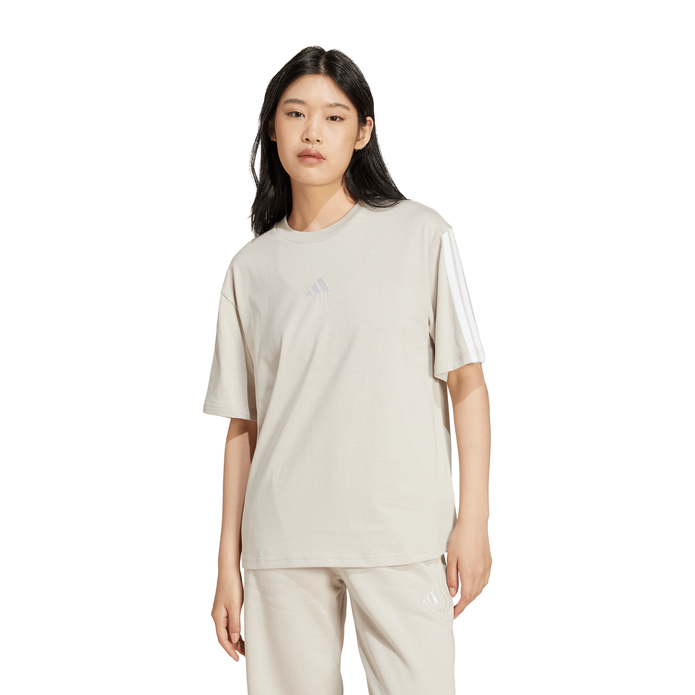 Womens Adidas Essentials 3 Stripes Boyfriend Tee