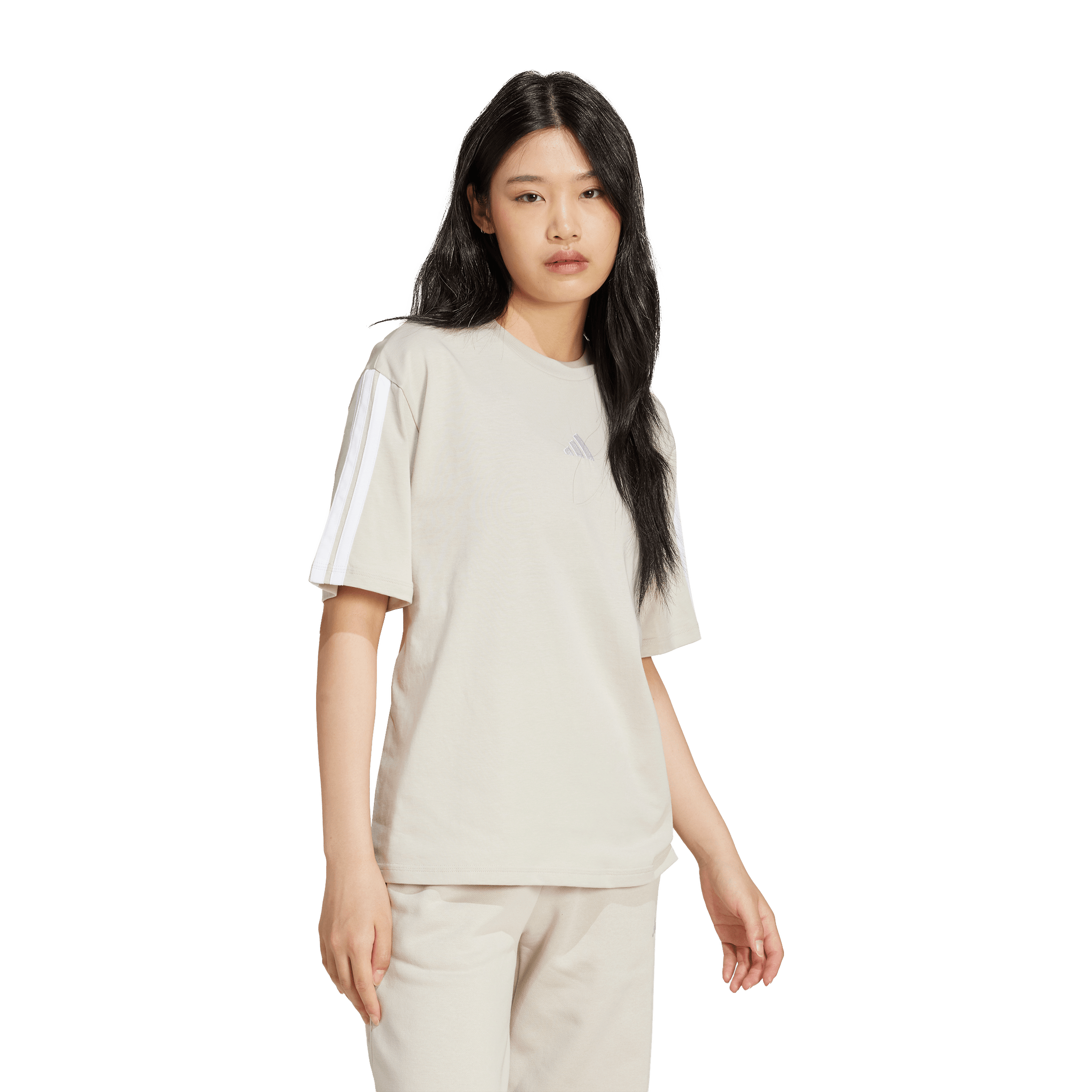 Womens Adidas Essentials 3 Stripes Boyfriend Tee