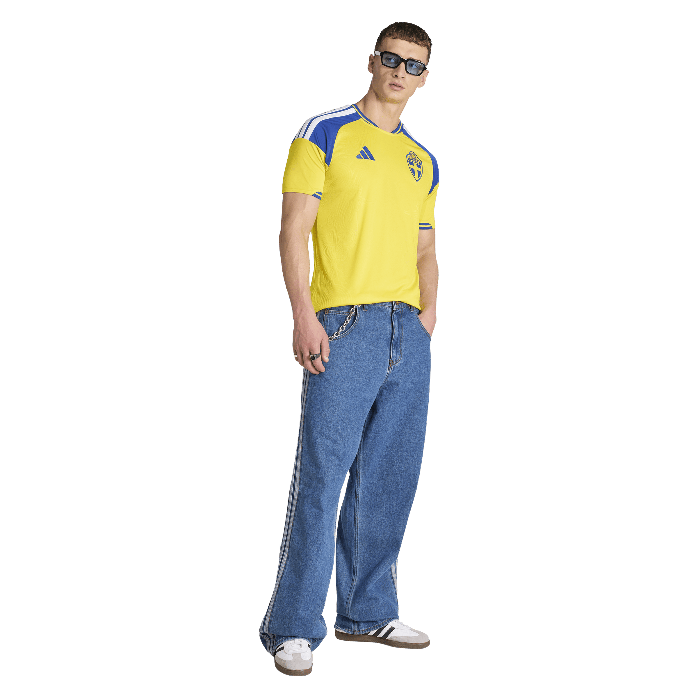 Mens Adidas Sweden 26 Home Authentic Football Jersey