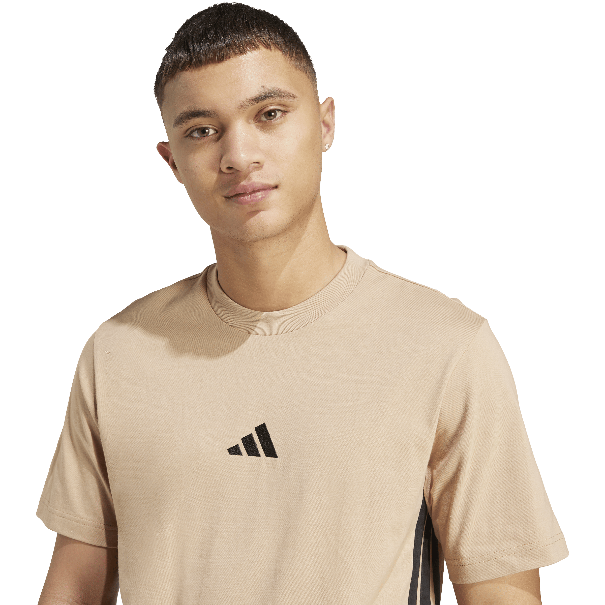 Mens Adidas Essentials 3-Stripes Single Jersey Tee