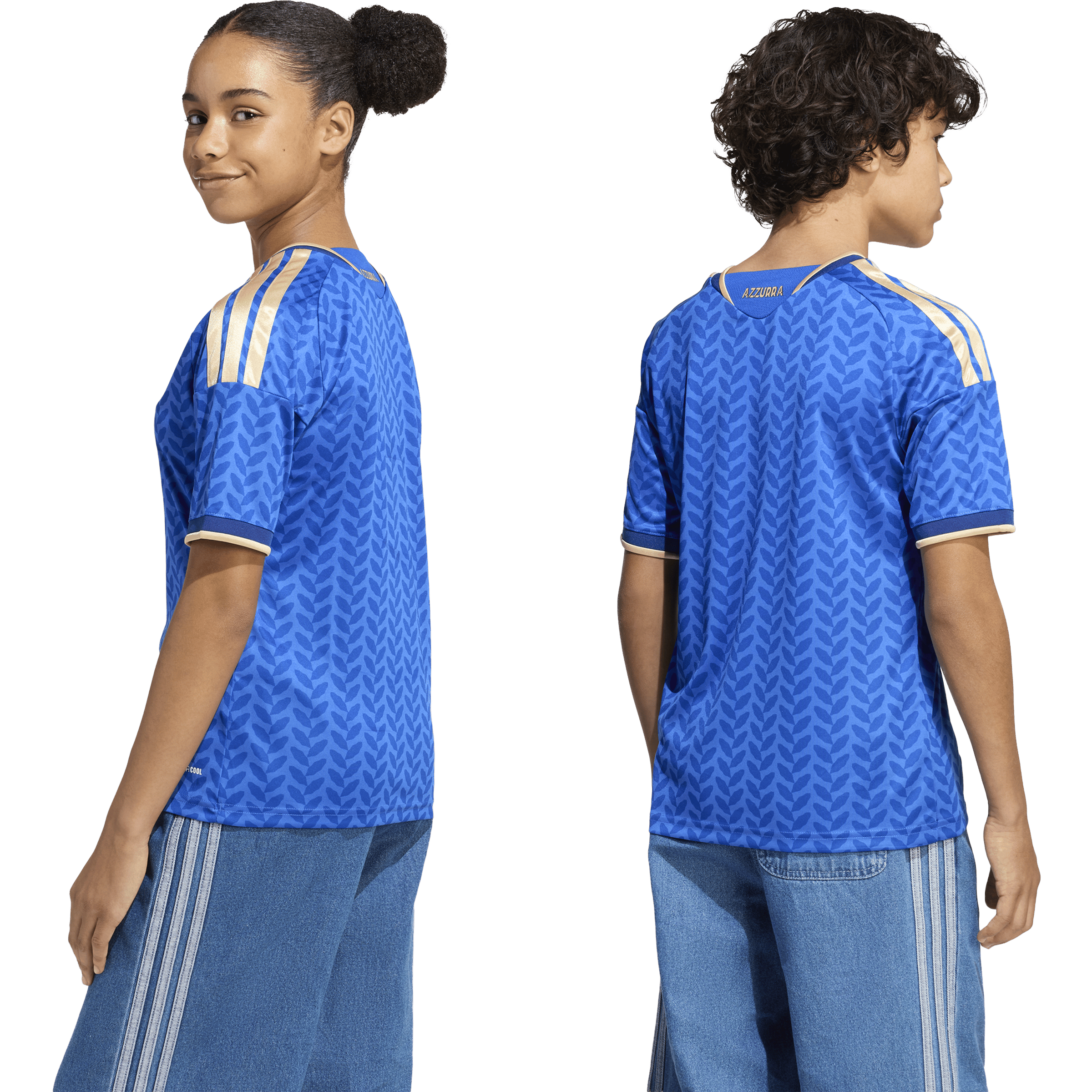 Kids Adidas Italy 26 Home Replica Football Jersey