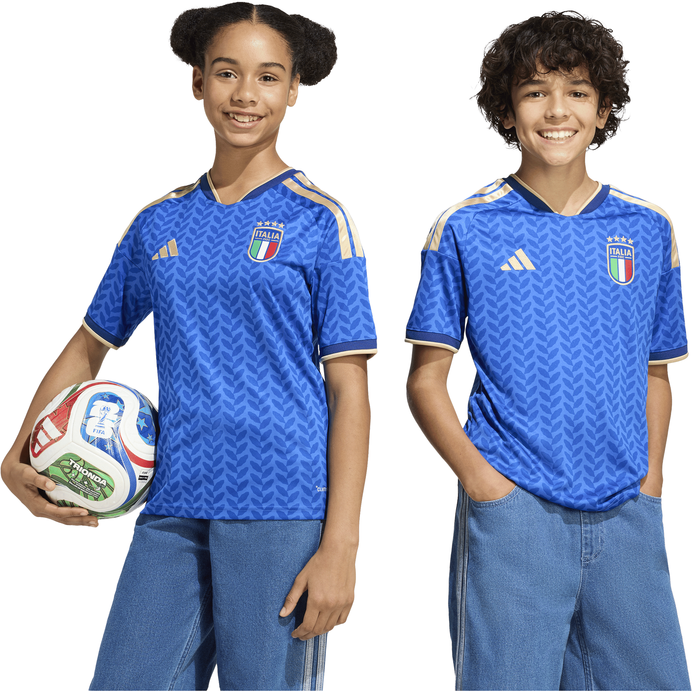Kids Adidas Italy 26 Home Replica Football Jersey