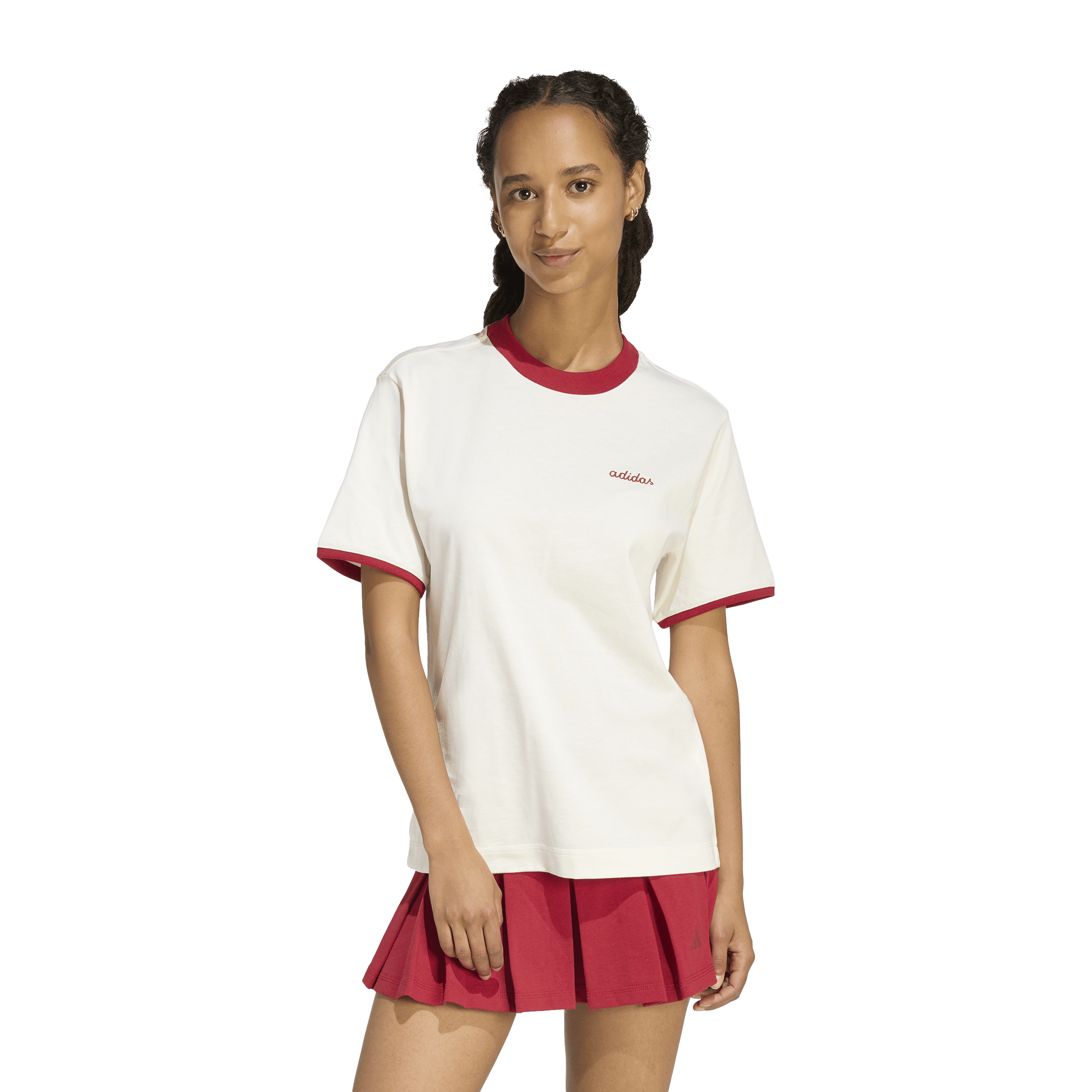 Womens Adidas Seasonal Essentials Colorpop Tee with Embroidered Graphic