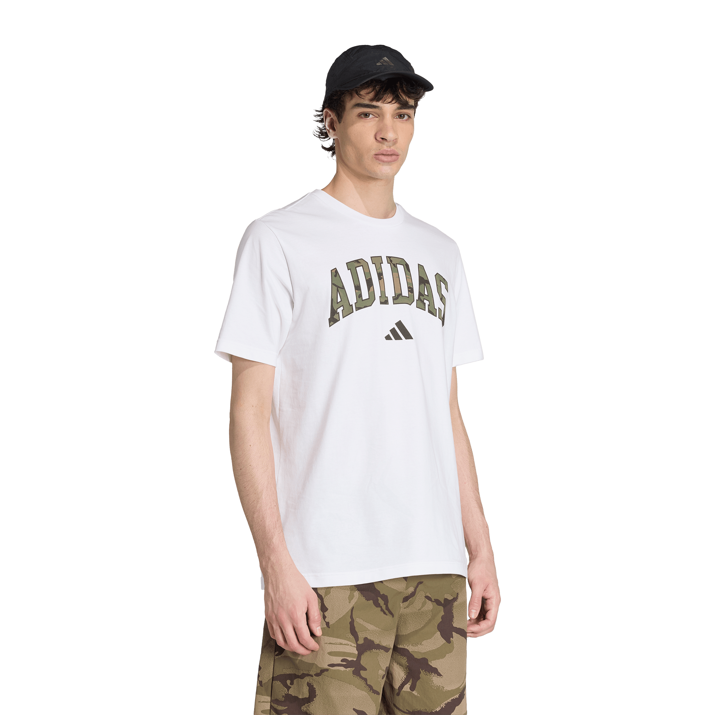 Mens adidas Camo Script Graphic Tee