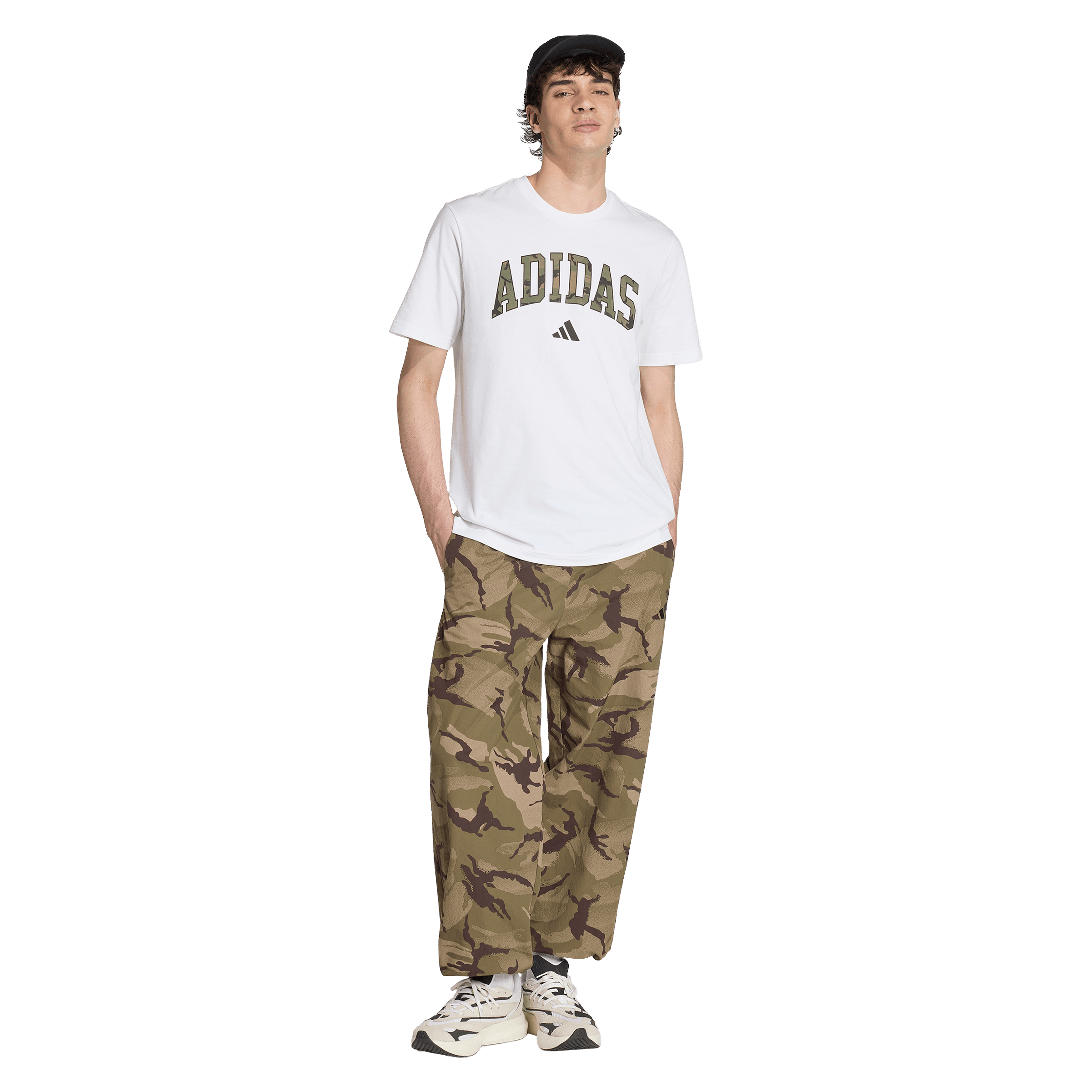 Mens adidas Camo Script Graphic Tee