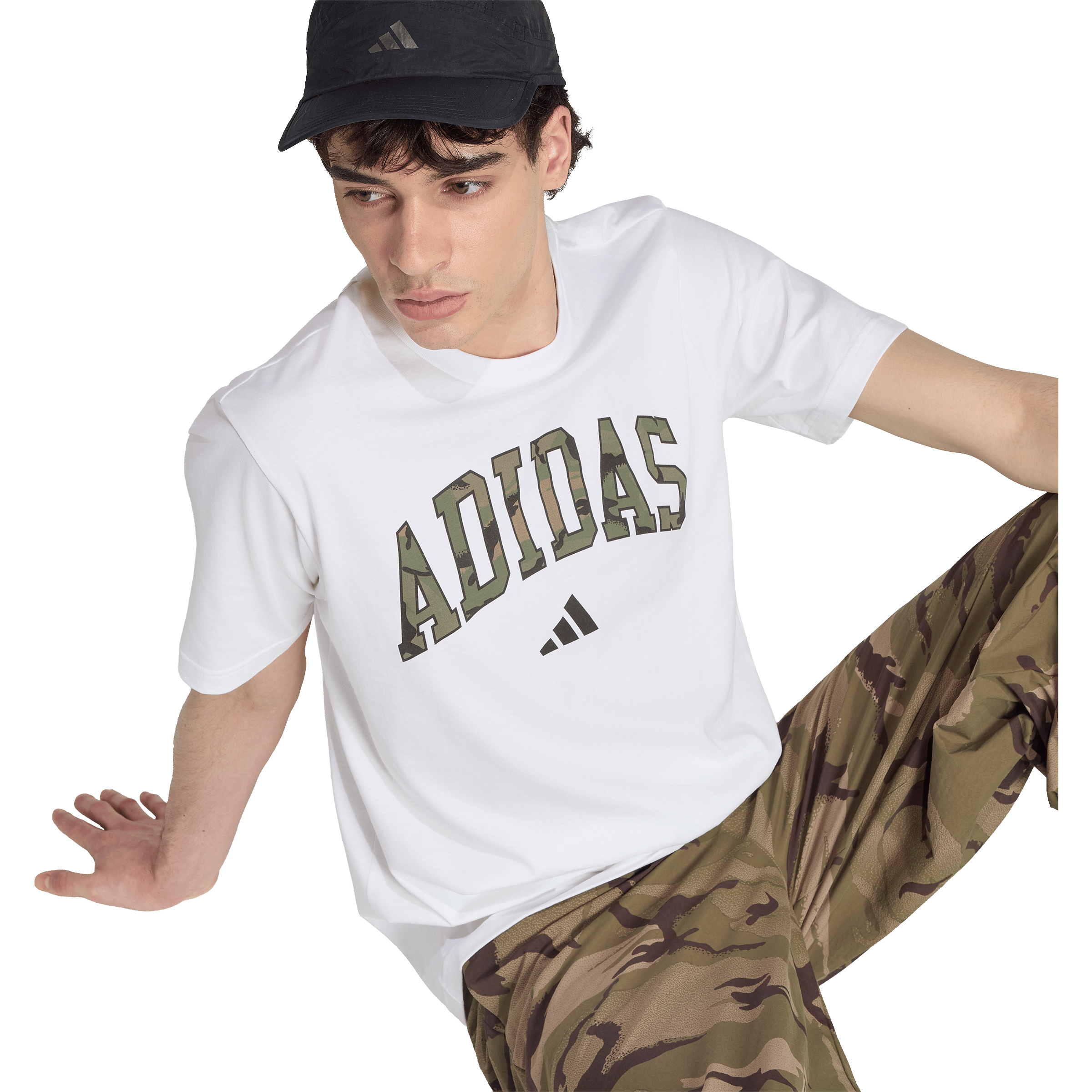 Mens adidas Camo Script Graphic Tee