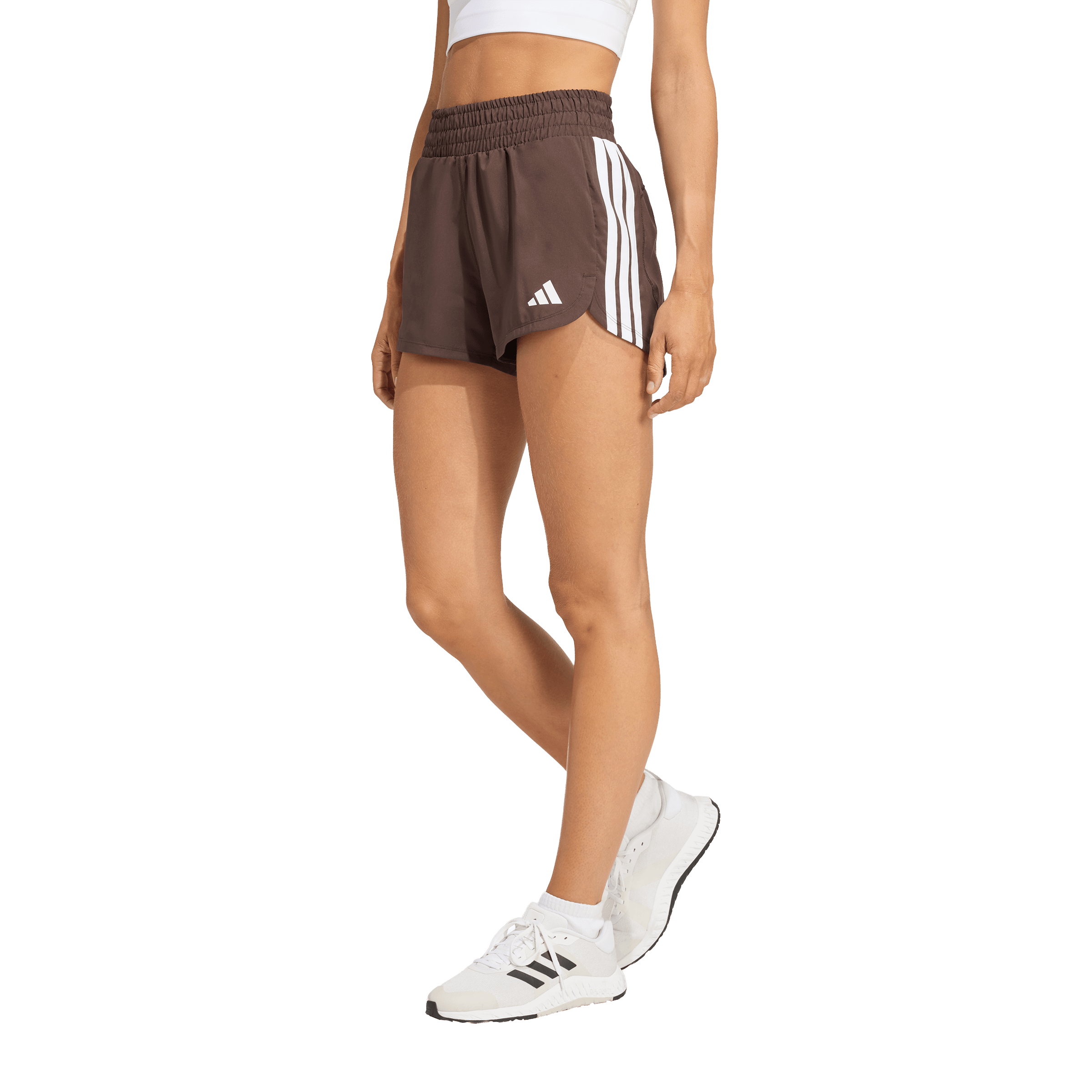 Womens Adidas Pacer Workout High-Waisted Mesh Shorts