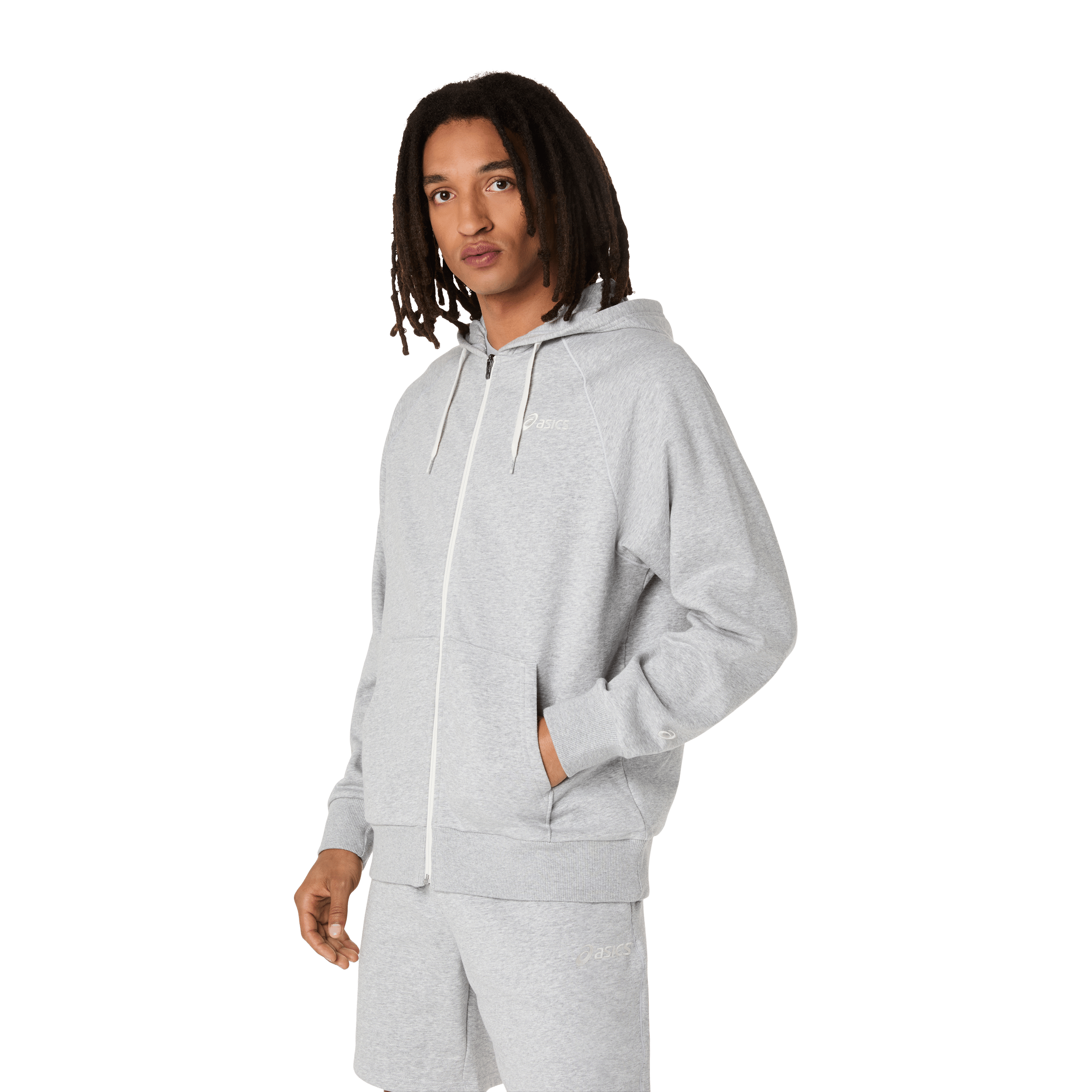 Mens Asics Logo Fleece Full-Zip Hoodie