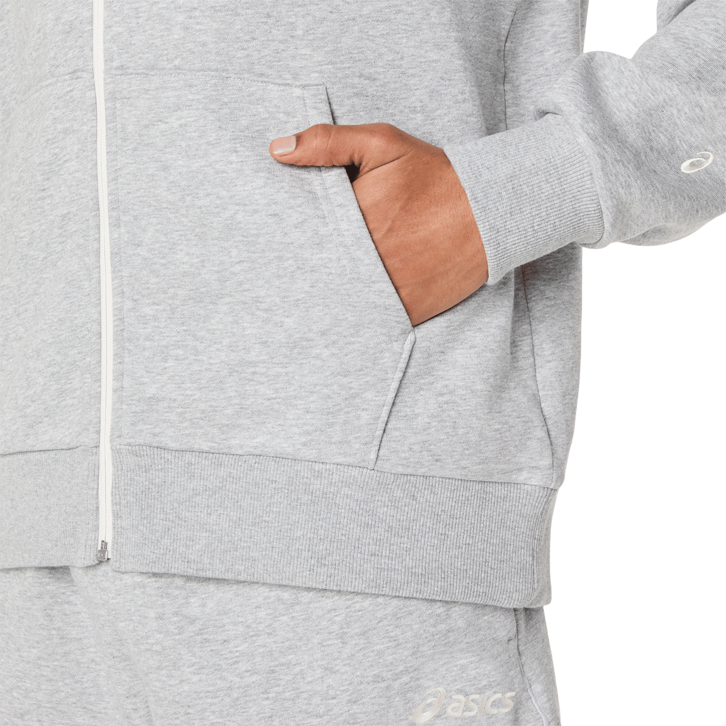 Mens Asics Logo Fleece Full-Zip Hoodie