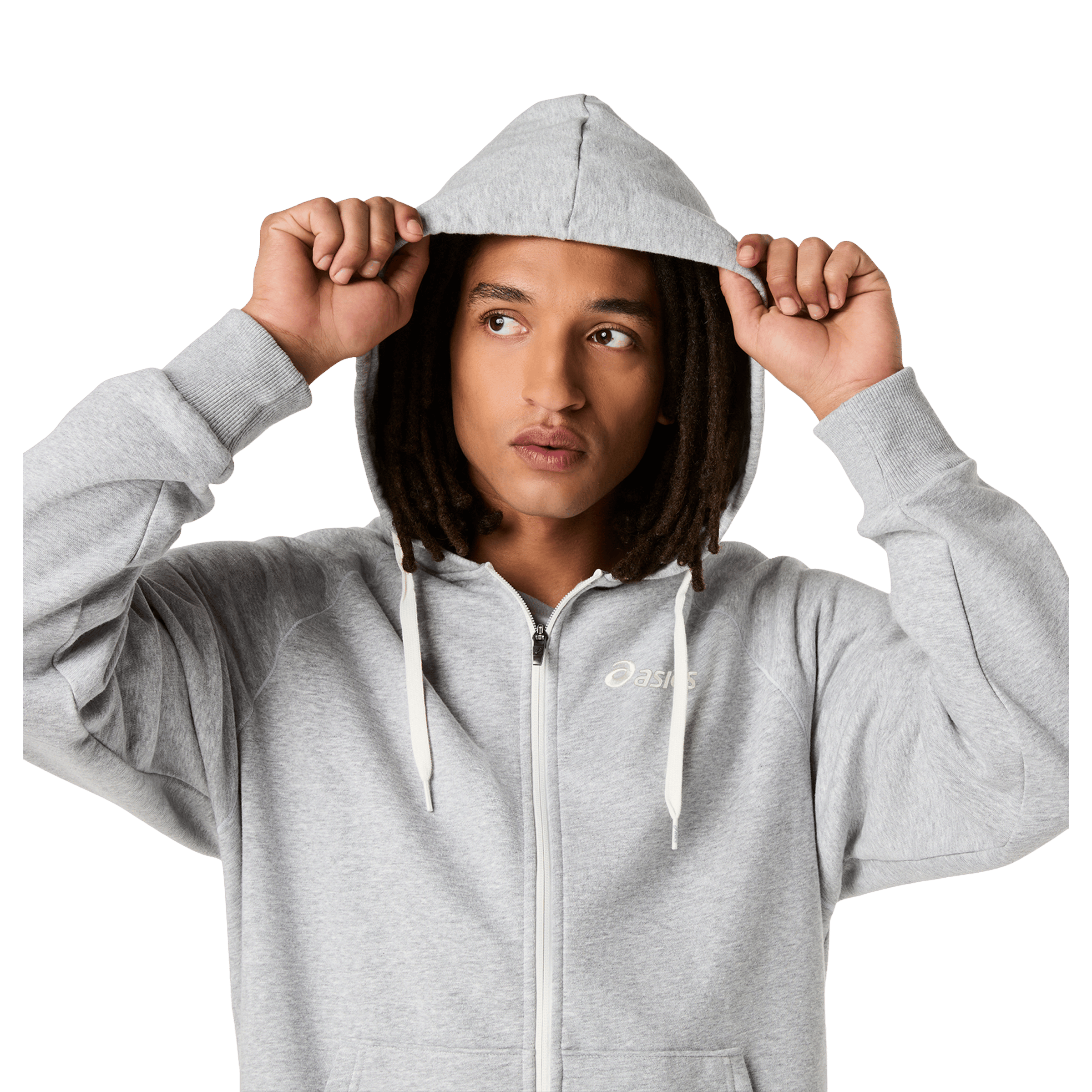 Mens Asics Logo Fleece Full-Zip Hoodie