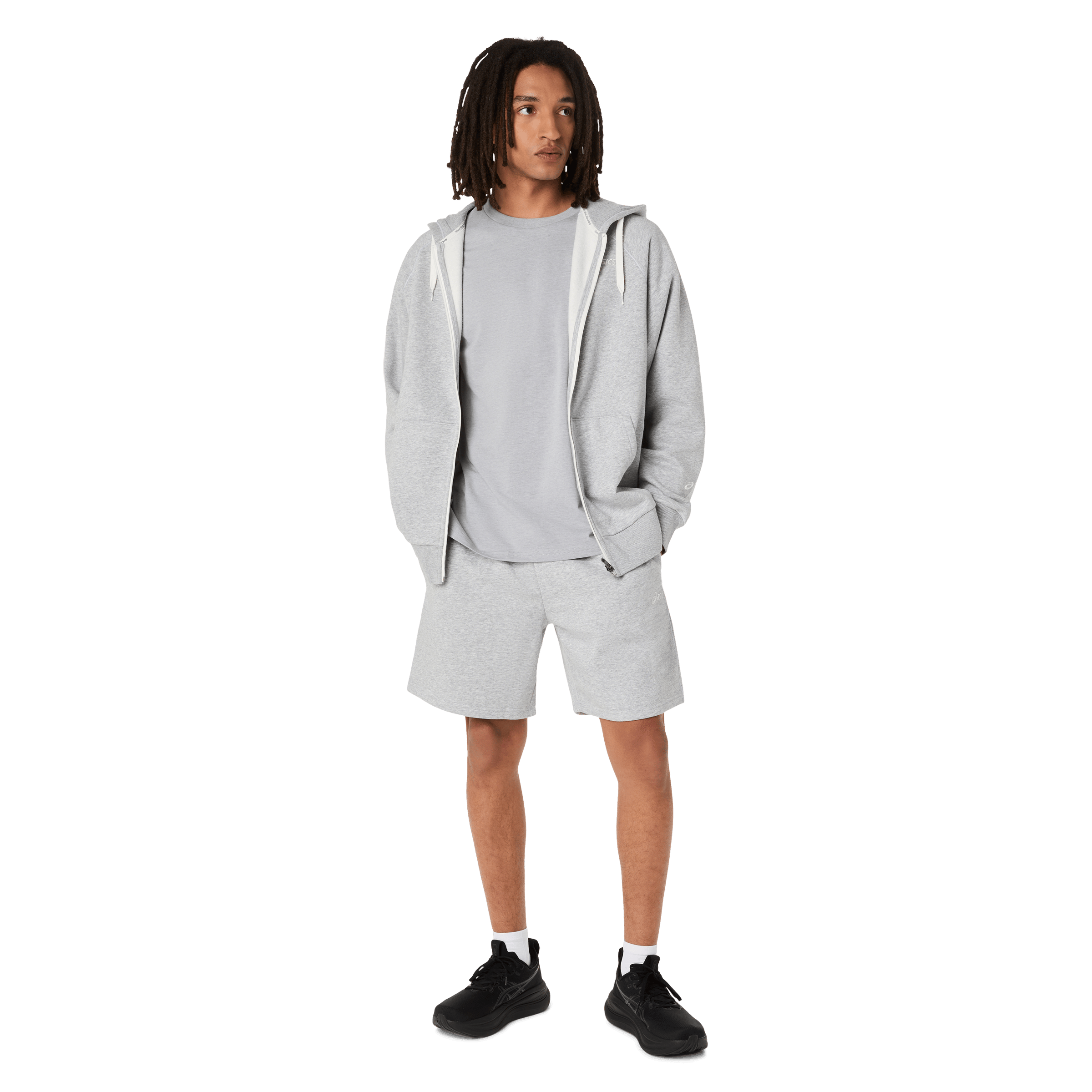 Mens Asics Logo Fleece Full-Zip Hoodie