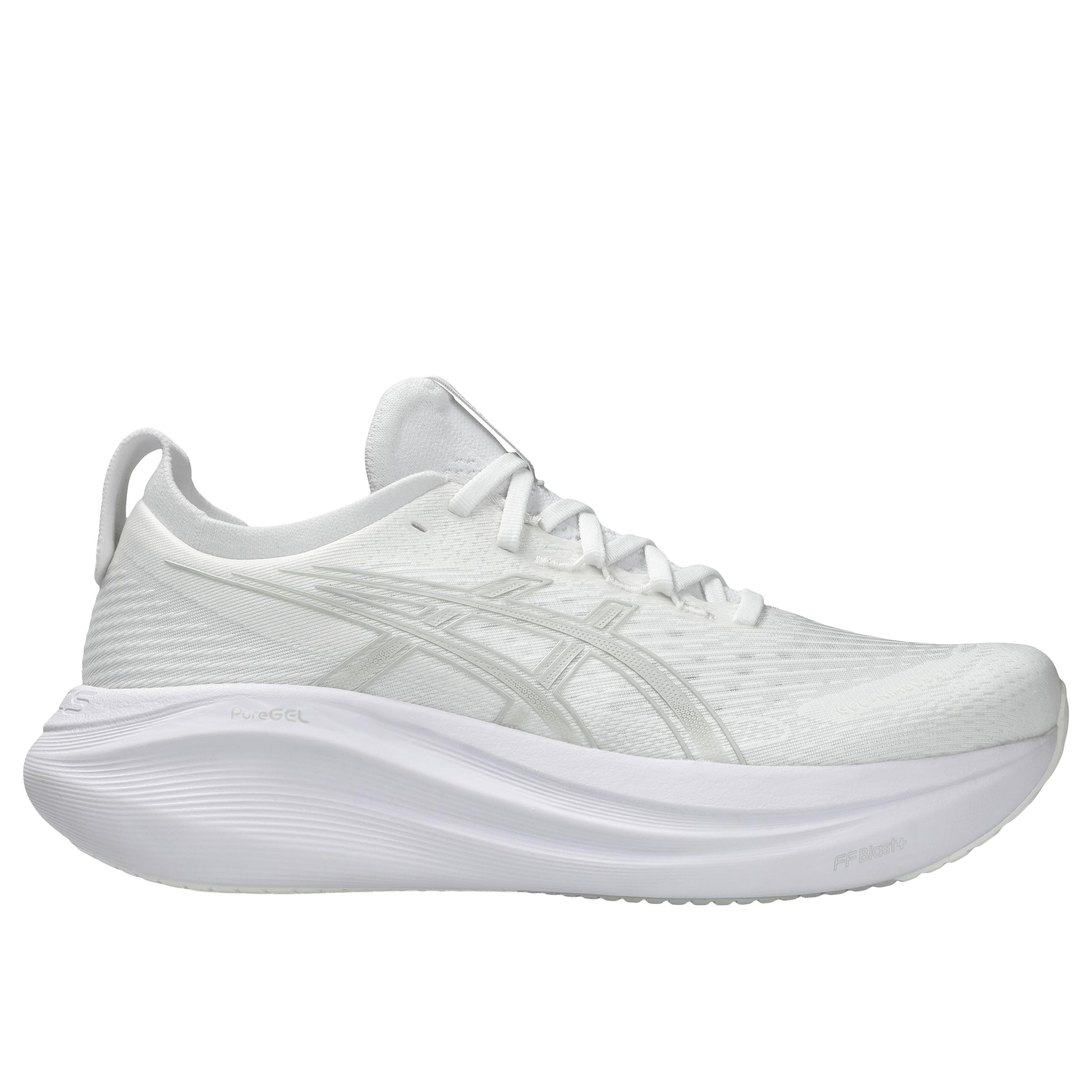 Asics Mens Gel-Nimbus 27 Running Shoes White/Glacier Grey | Sports