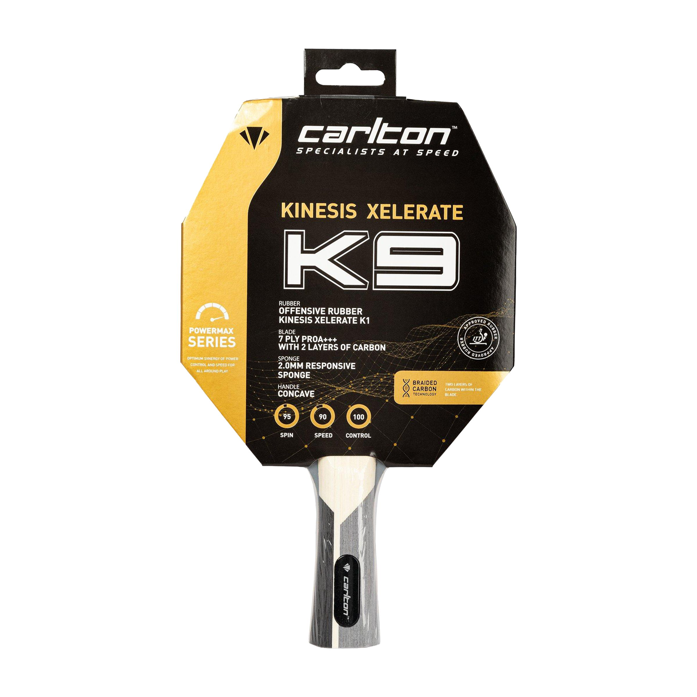 Carlton Kinesis Xelerate K9 Table Tennis Bat
