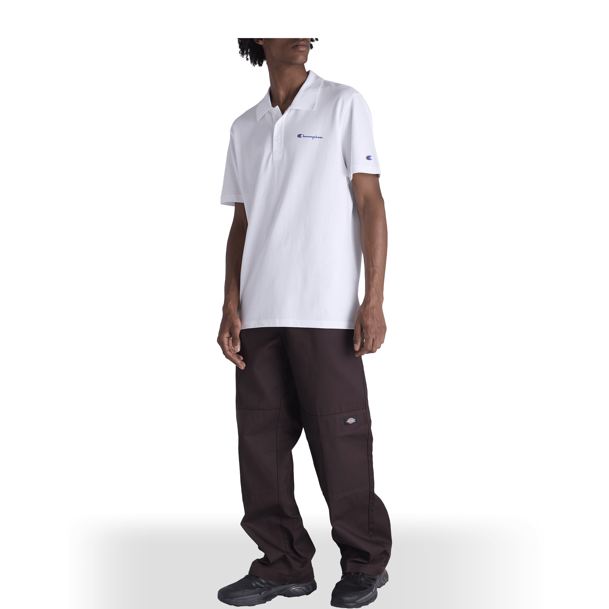 Mens Champion Script Pique Polo Shirt