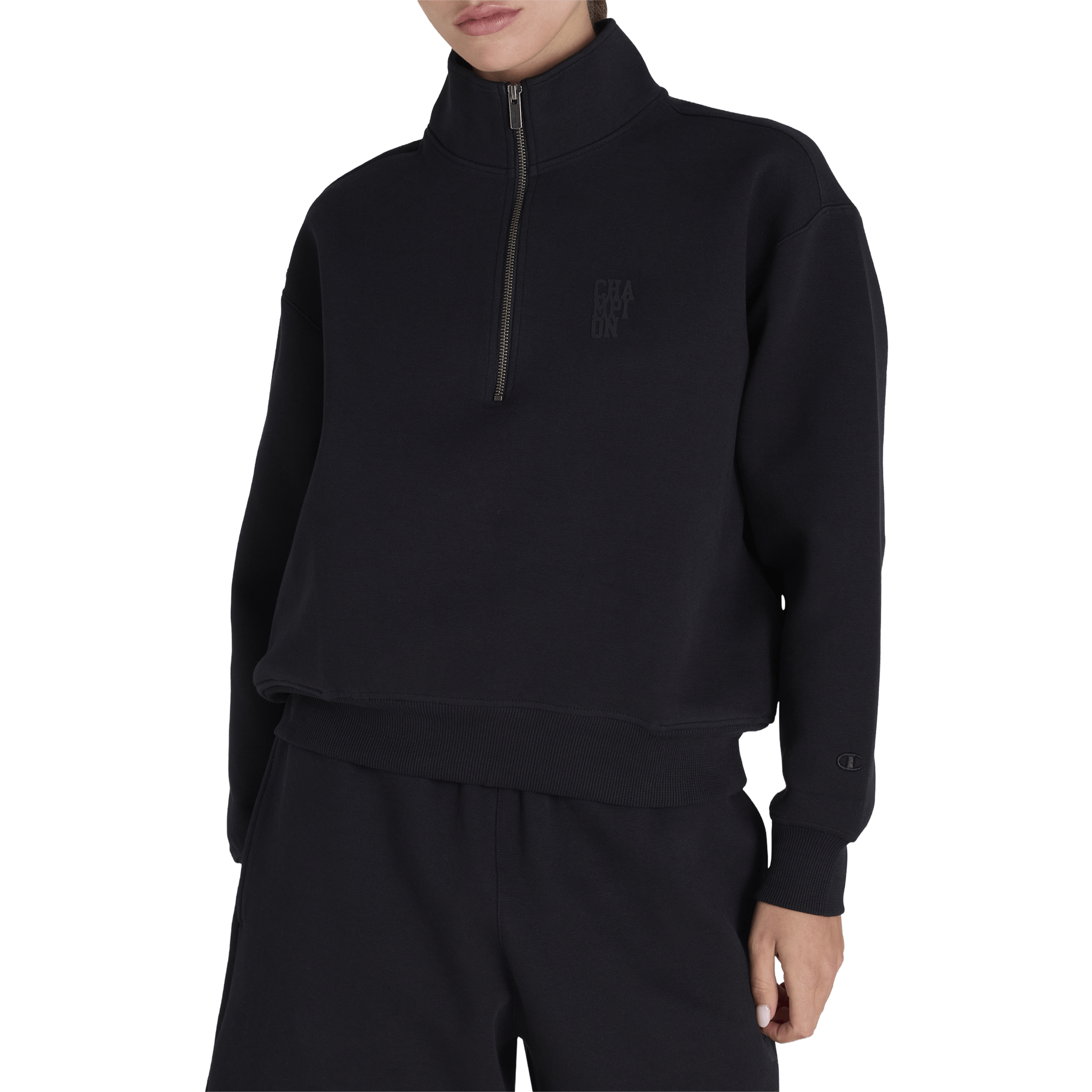 Womens Champion Base Quarter Zip Sweatshirt