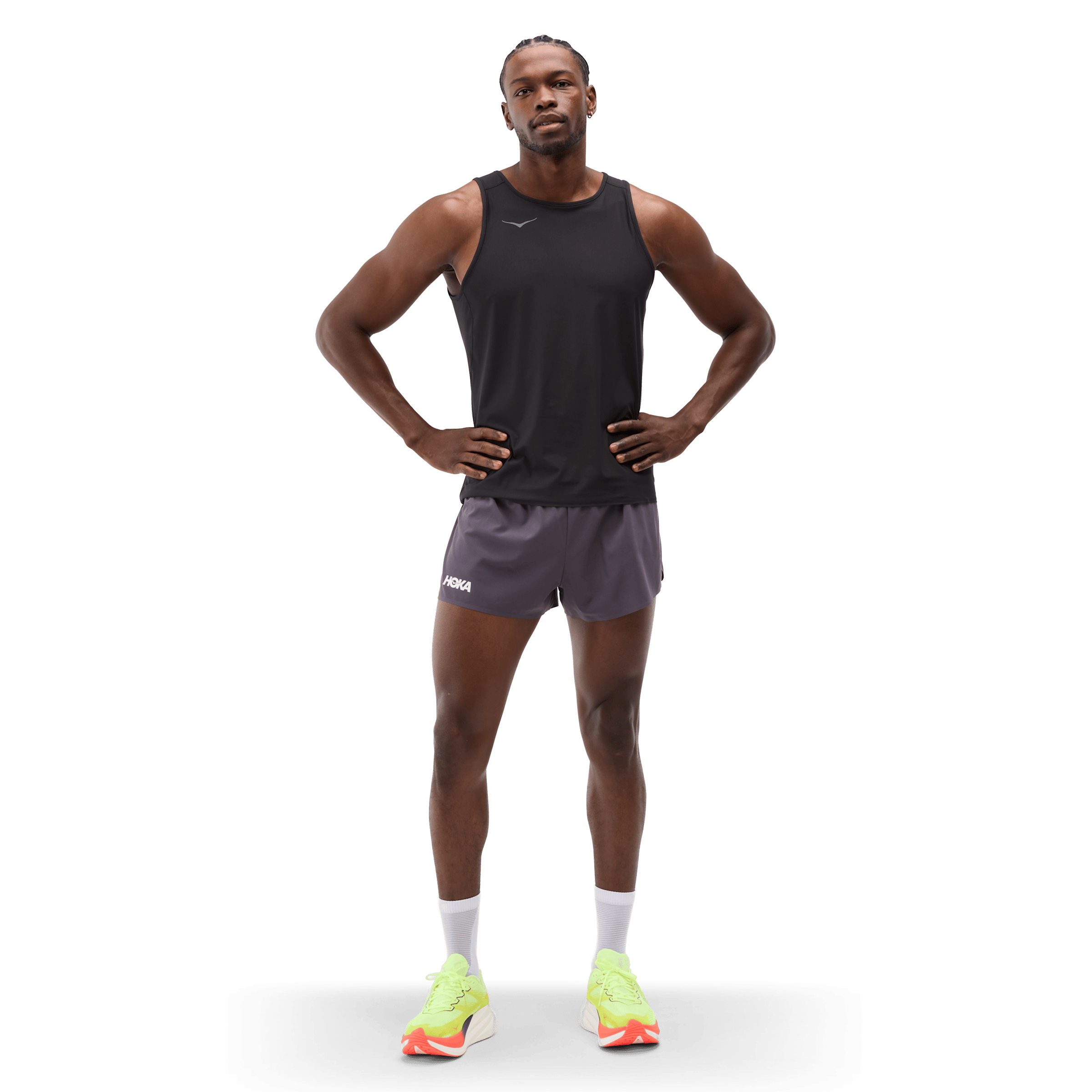 Mens Hoka Race Day Split Shorts