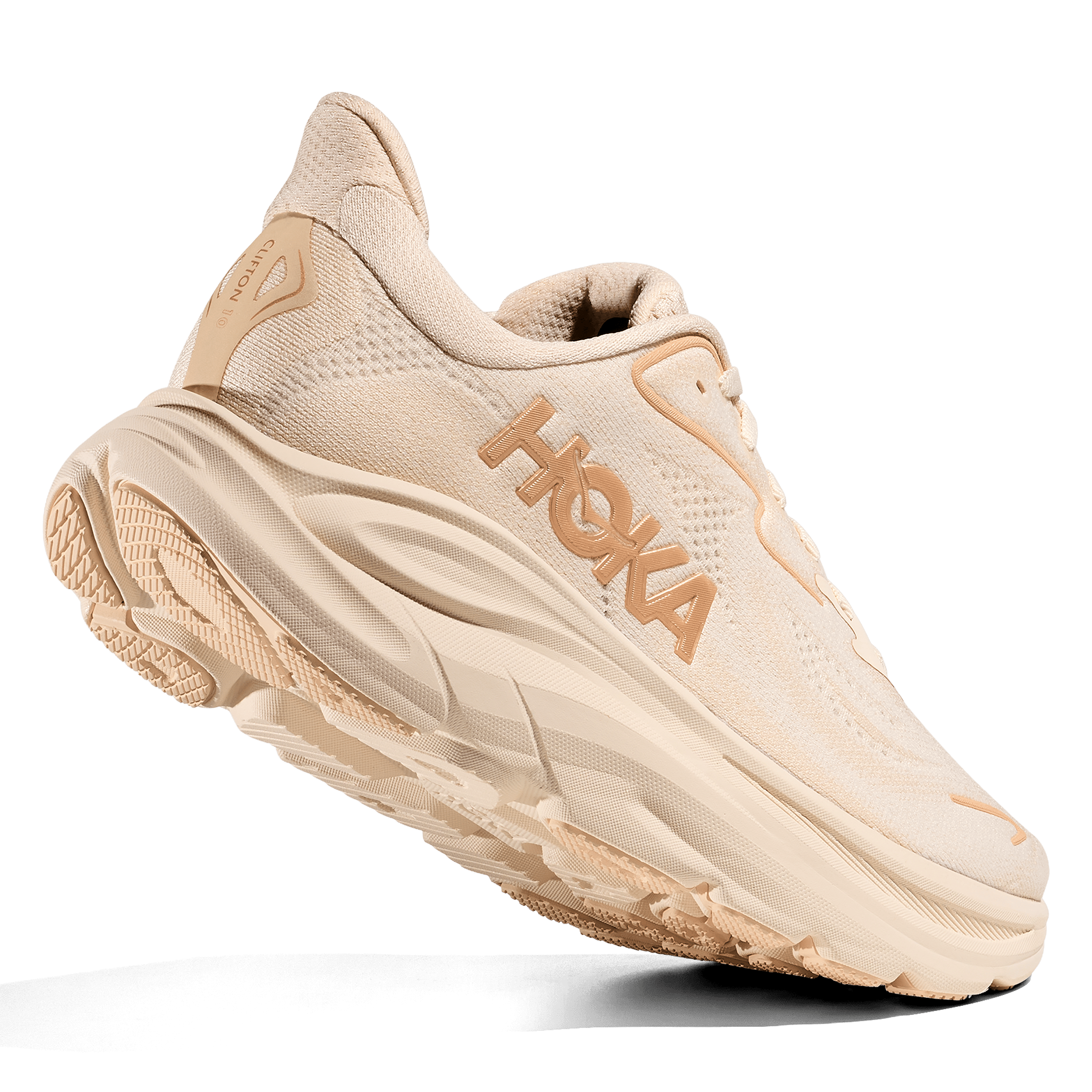 Hoka Womens Clifton 10 (Wide) Running Shoes Vanilla / Birch