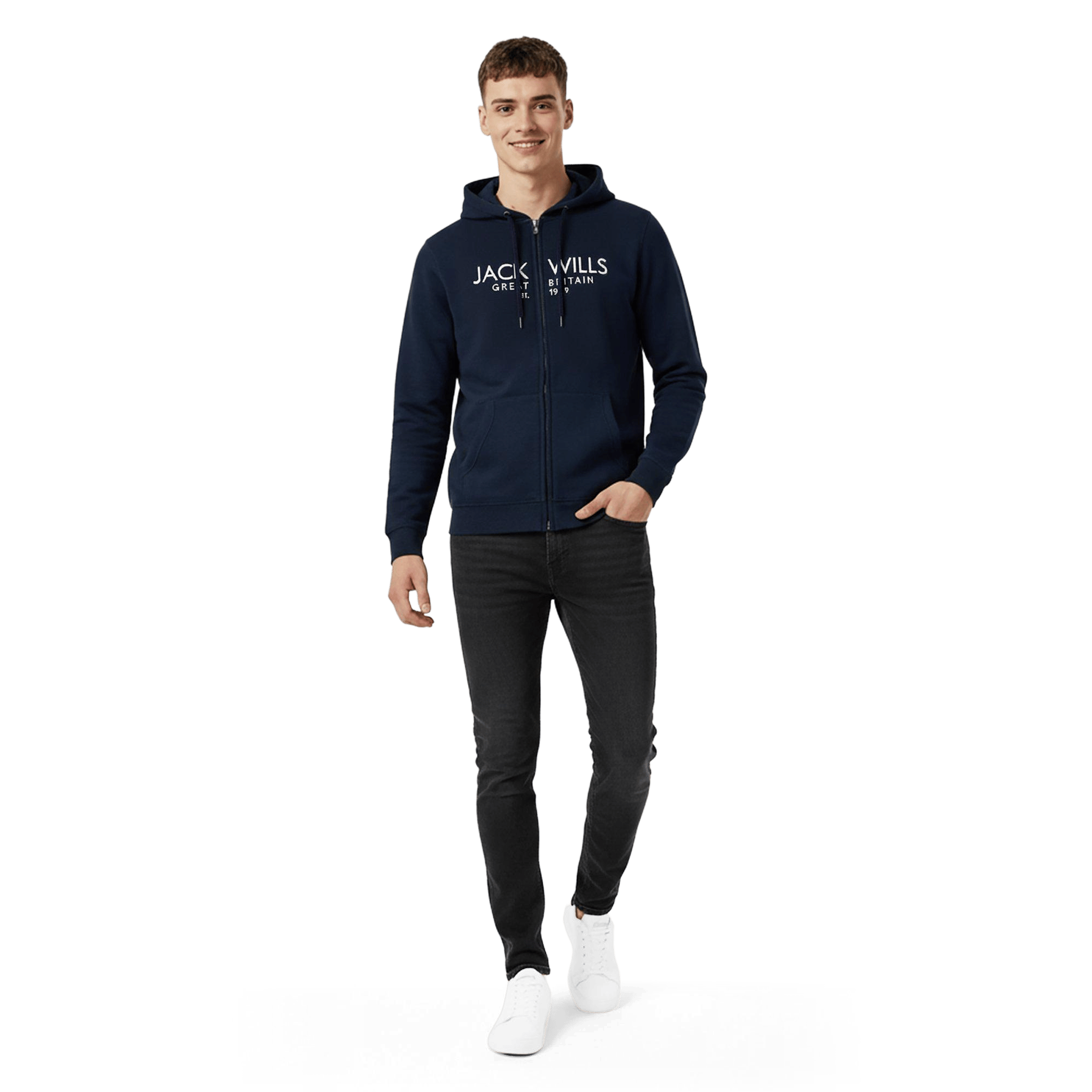 Mens Jack Wills Graphic Zip Hoodie