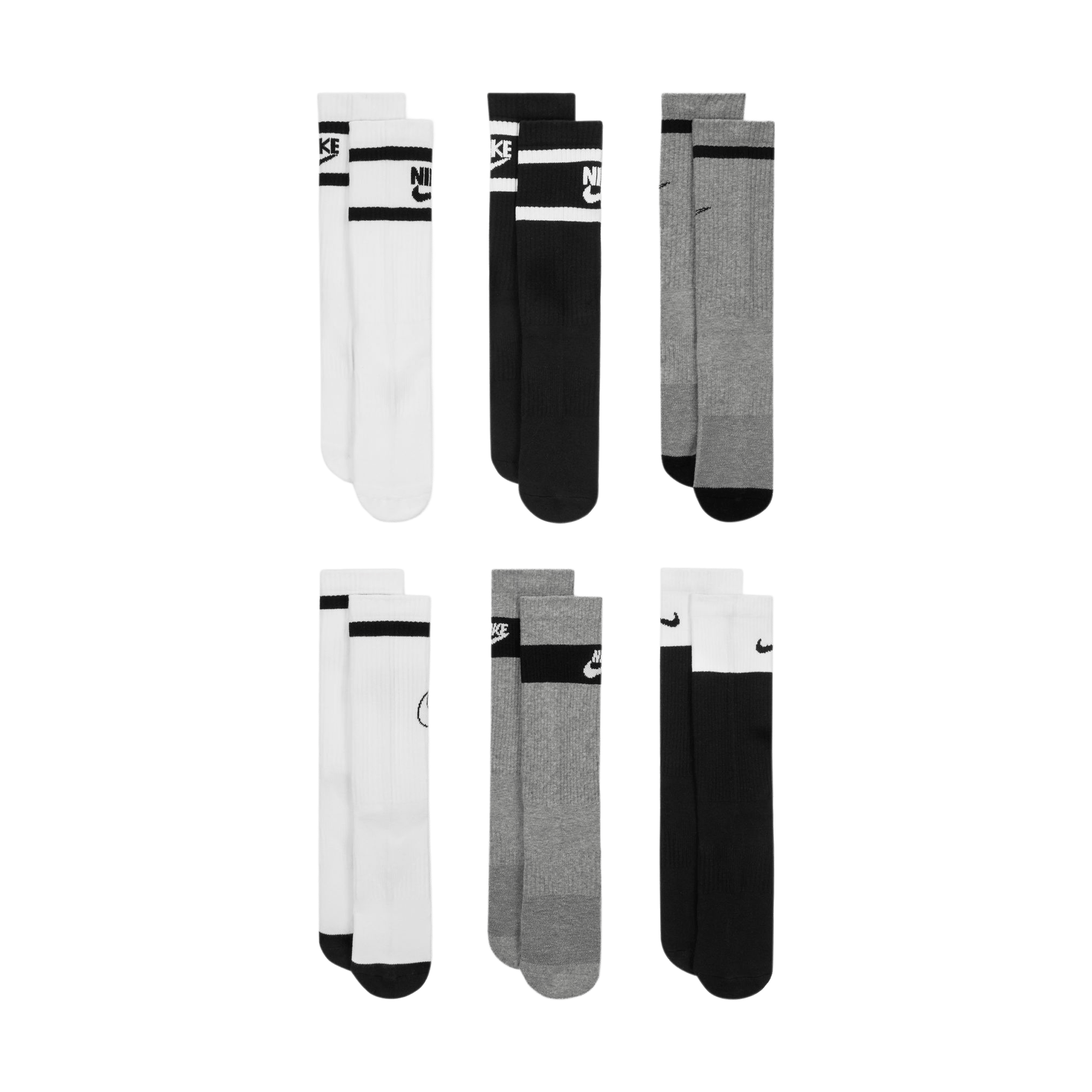 Kids Nike (6pk) Everyday Cushioned Crew Socks