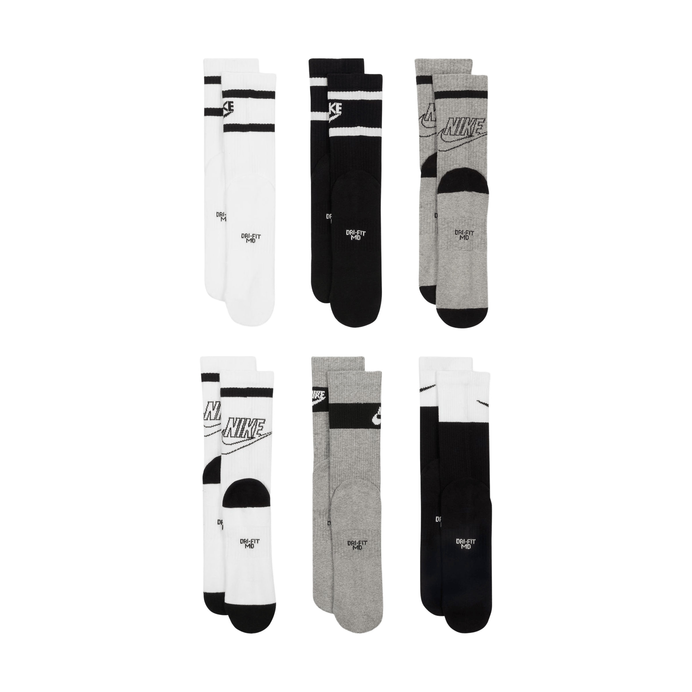 Kids Nike (6pk) Everyday Cushioned Crew Socks