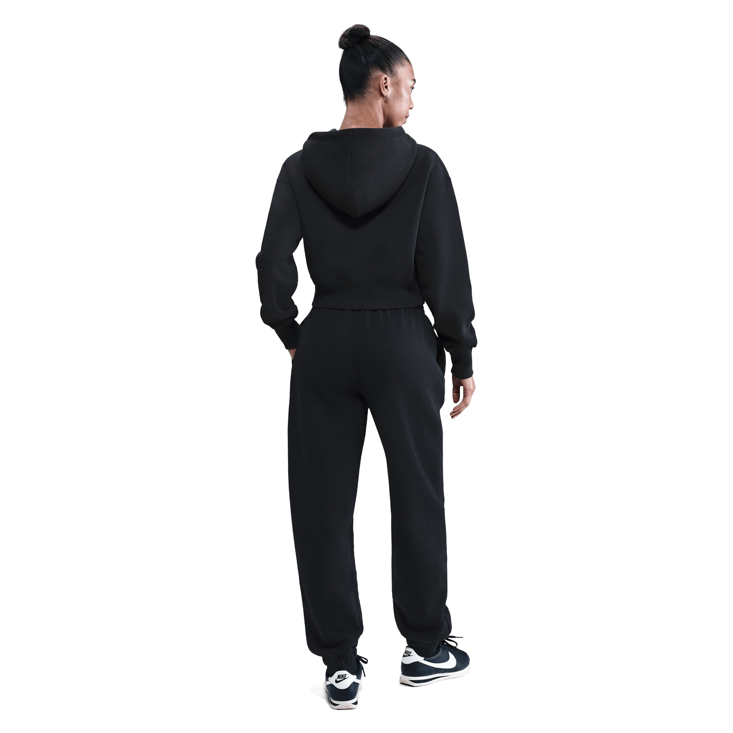 Womens Nike Sportswear Phoenix Fleece Loose Full-Zip Cropped Hoodie