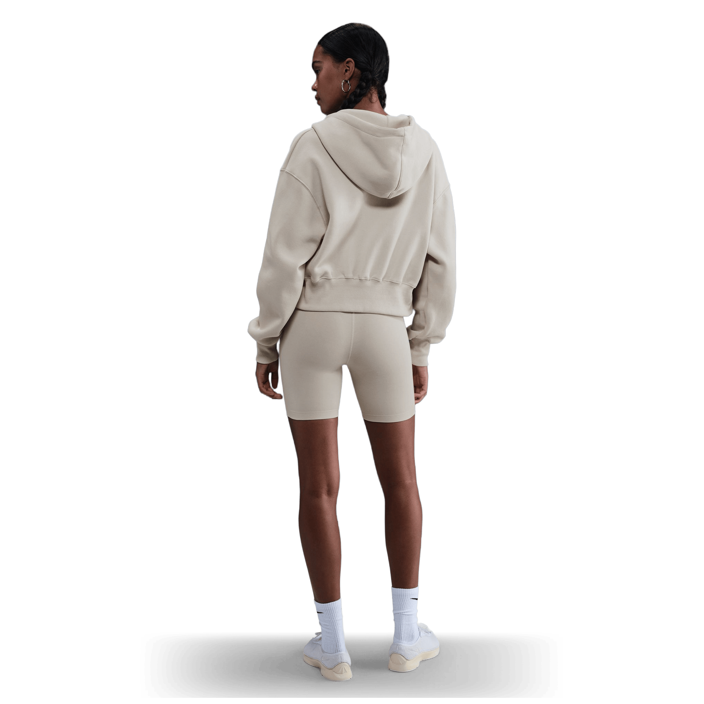 Womens Nike Sportswear Phoenix Fleece Loose Full-Zip Cropped Hoodie