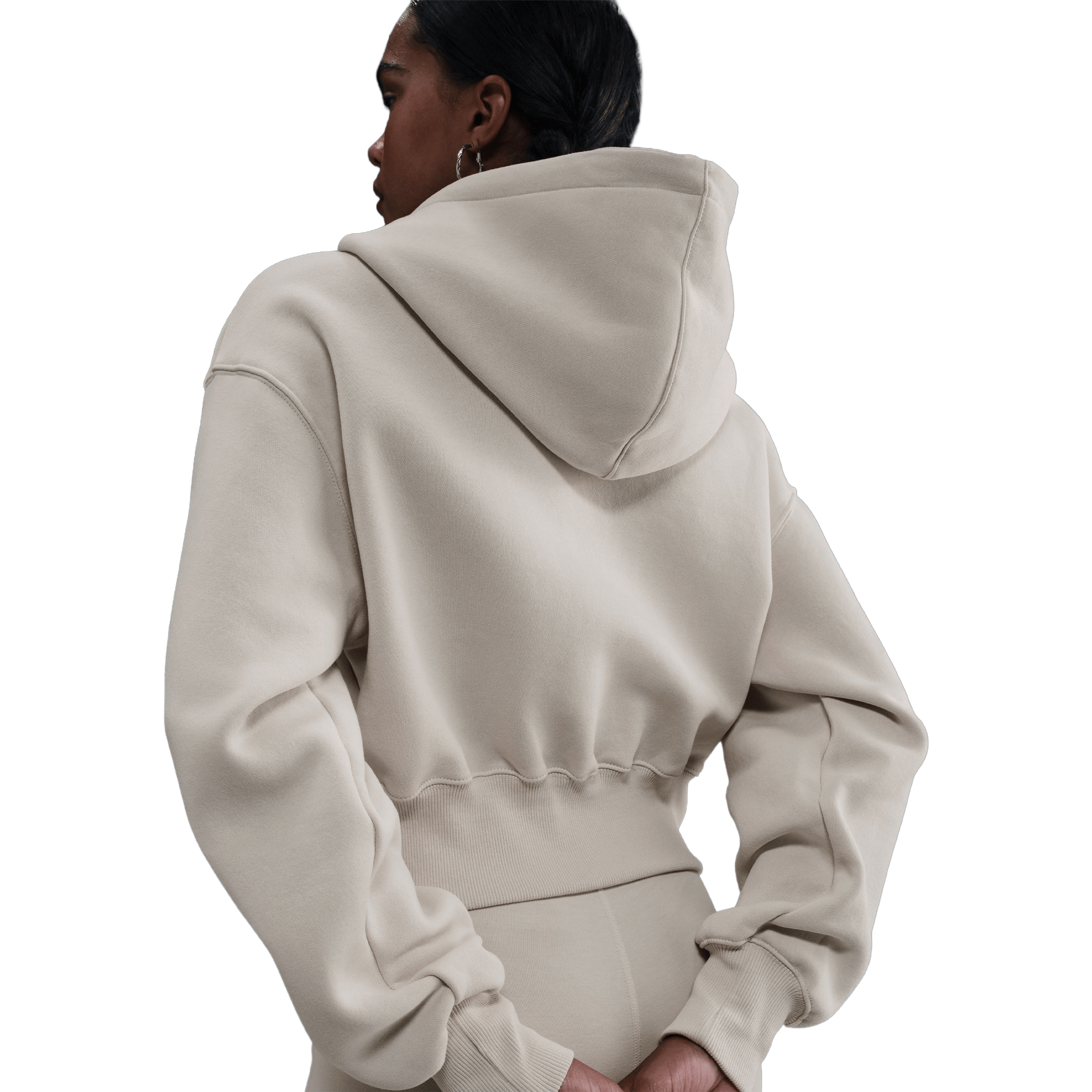 Womens Nike Sportswear Phoenix Fleece Loose Full-Zip Cropped Hoodie