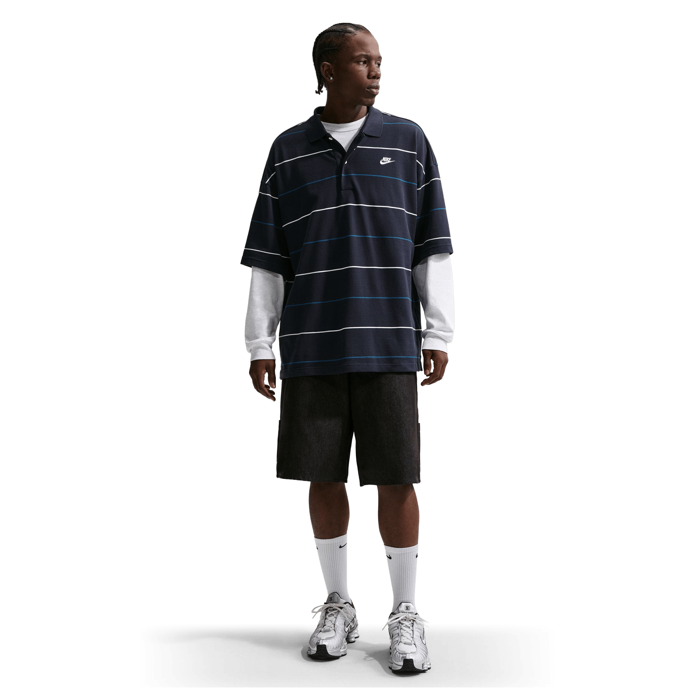 Mens Nike Sportswear Club Striped Polo