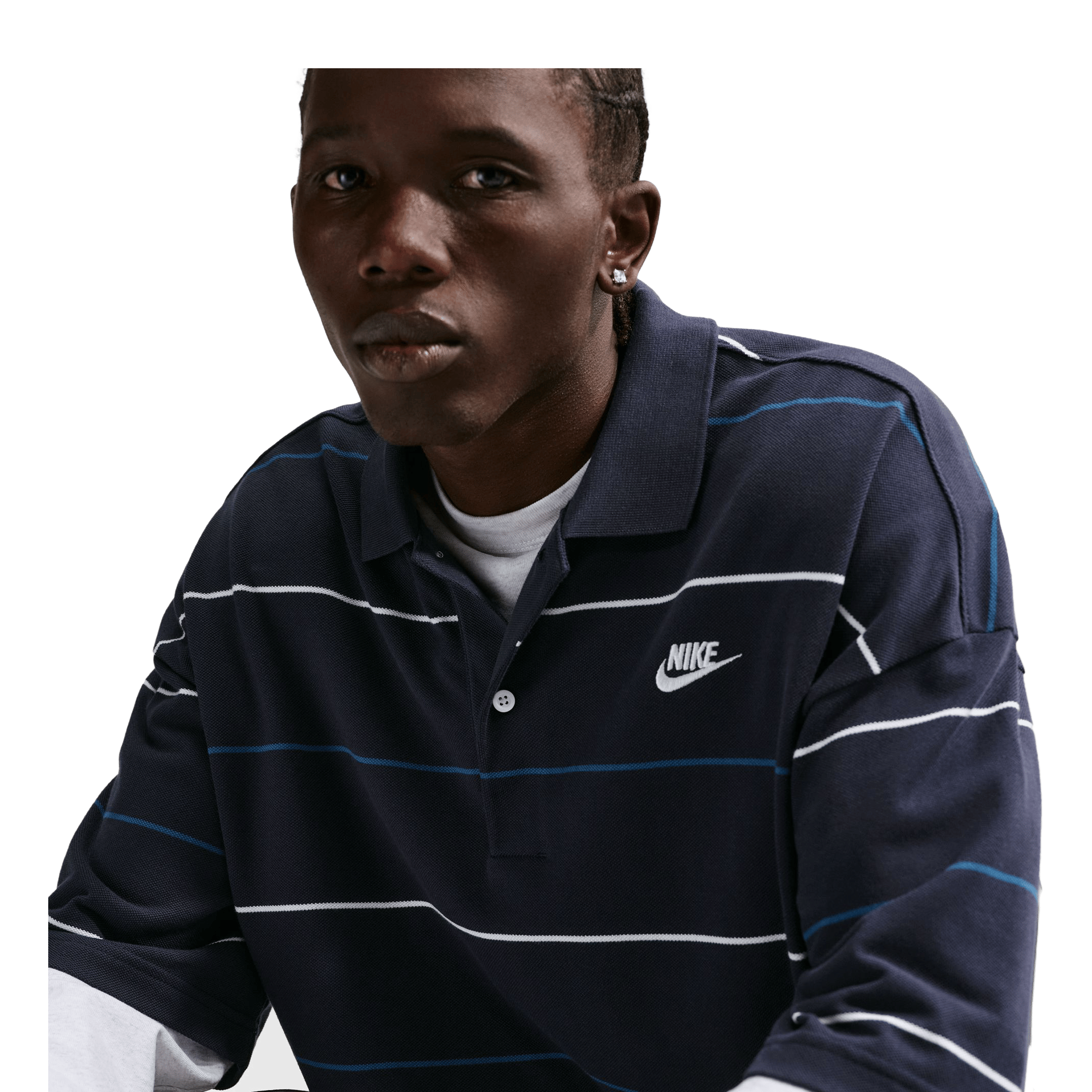 Mens Nike Sportswear Club Striped Polo