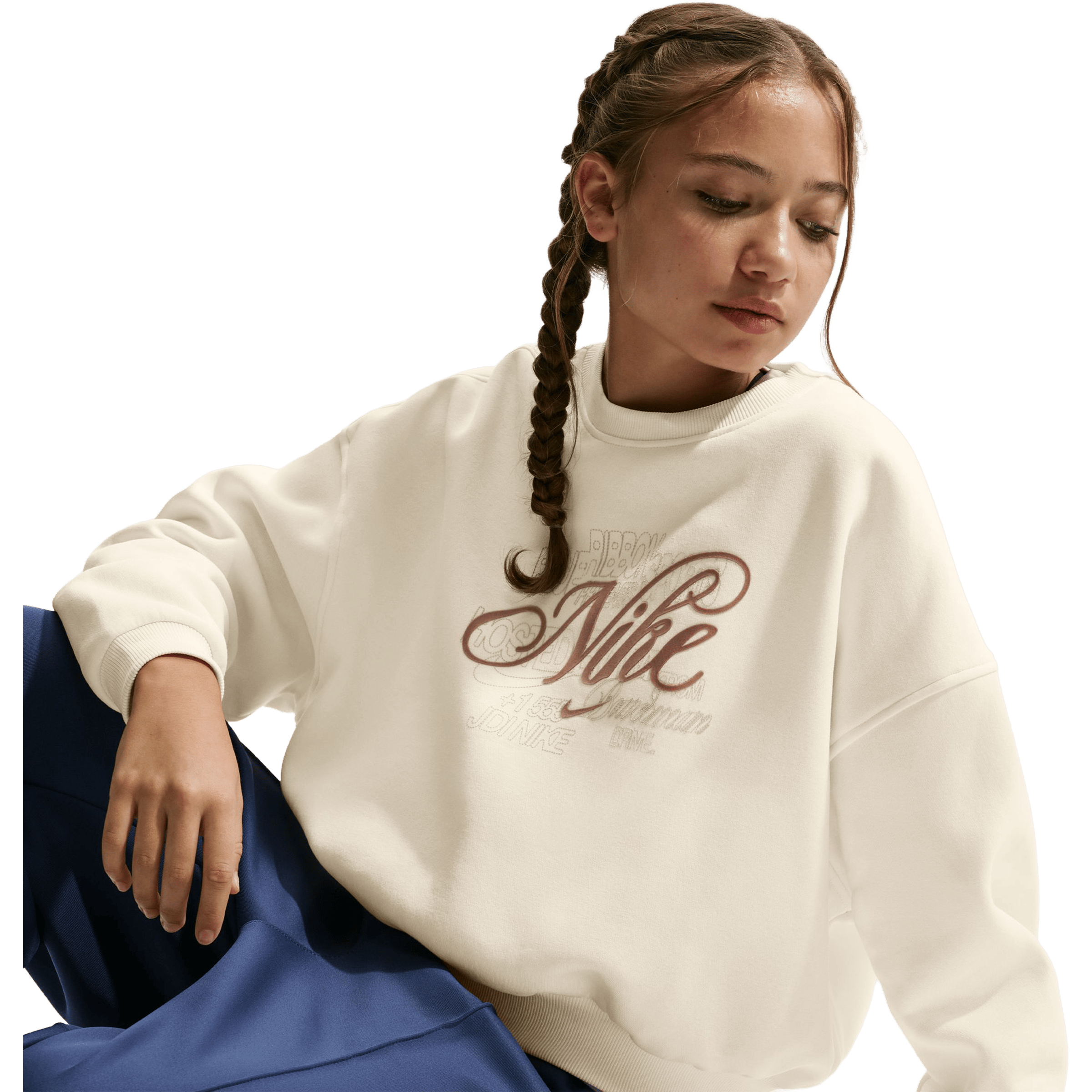 Kids Nike Sportswear Club Fleece Boxy Crew-Neck Sweatshirt