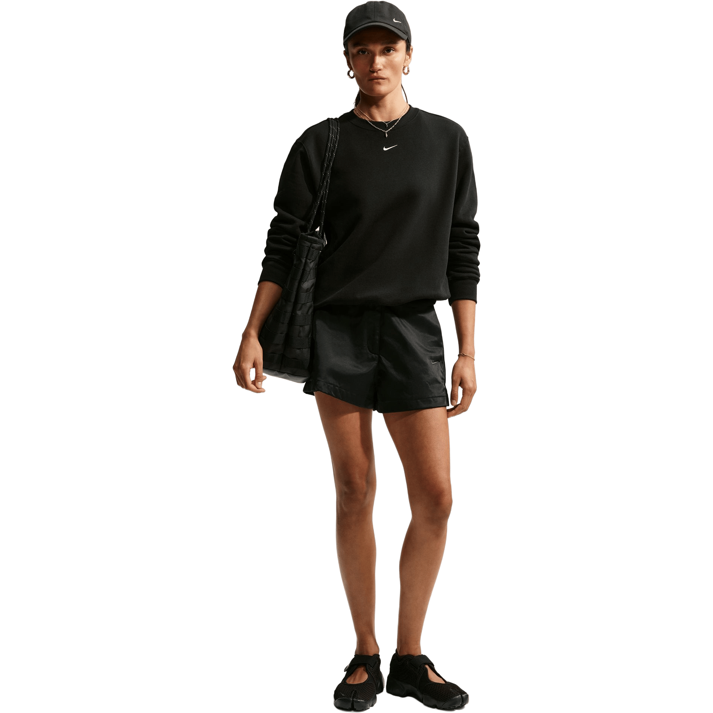 Womens Nike Studio Fleece Crew-Neck Sweatshirts