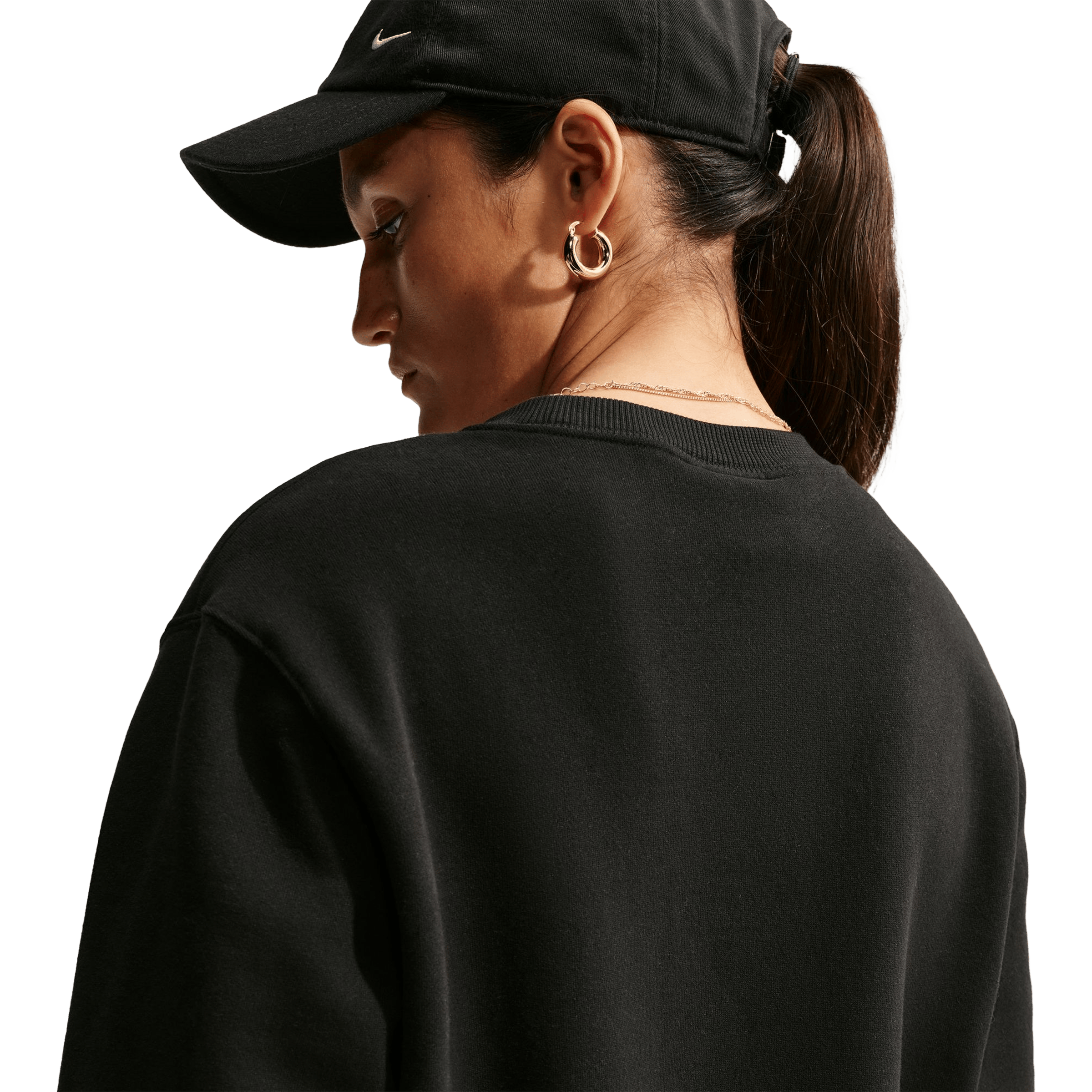 Womens Nike Studio Fleece Crew-Neck Sweatshirts