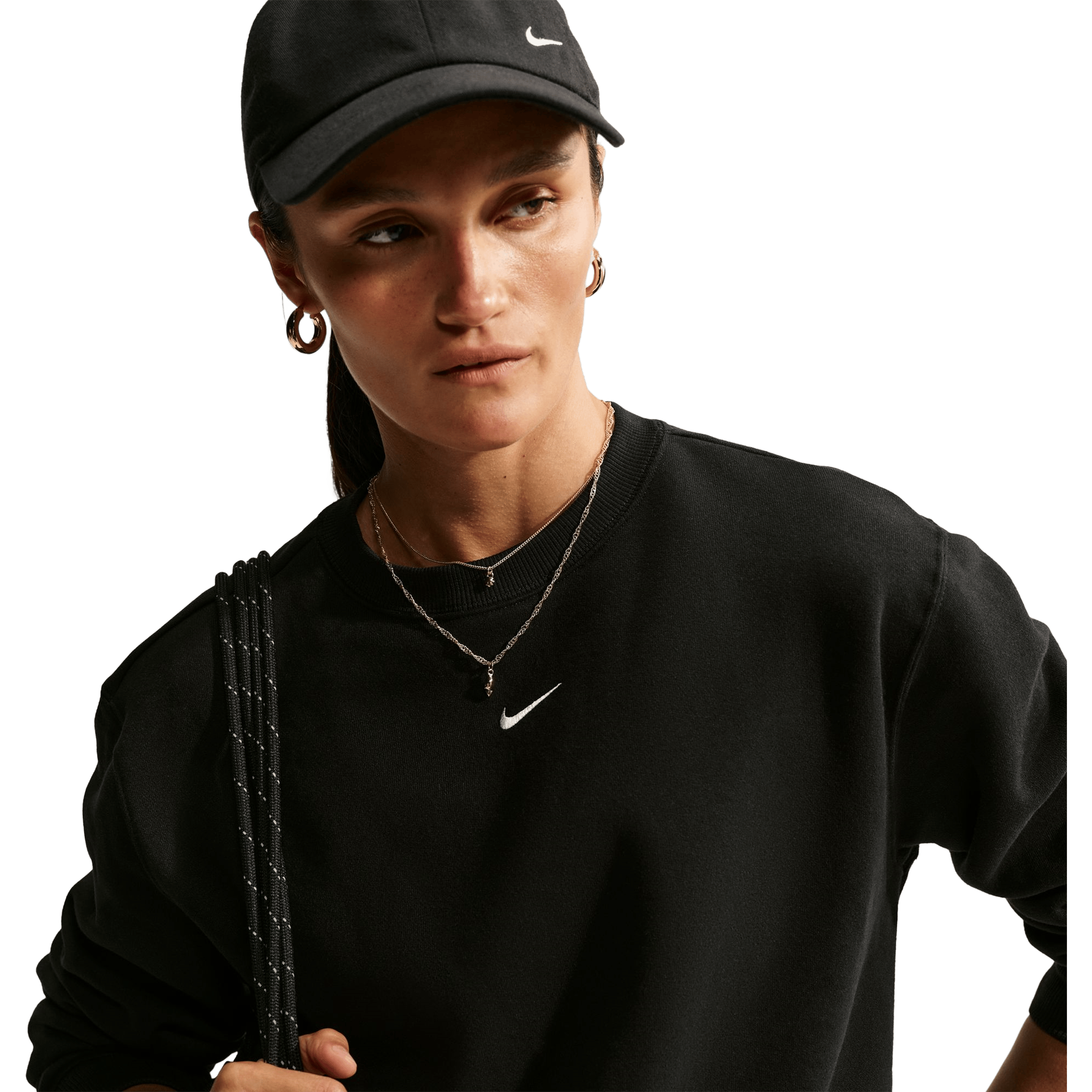 Womens Nike Studio Fleece Crew-Neck Sweatshirts