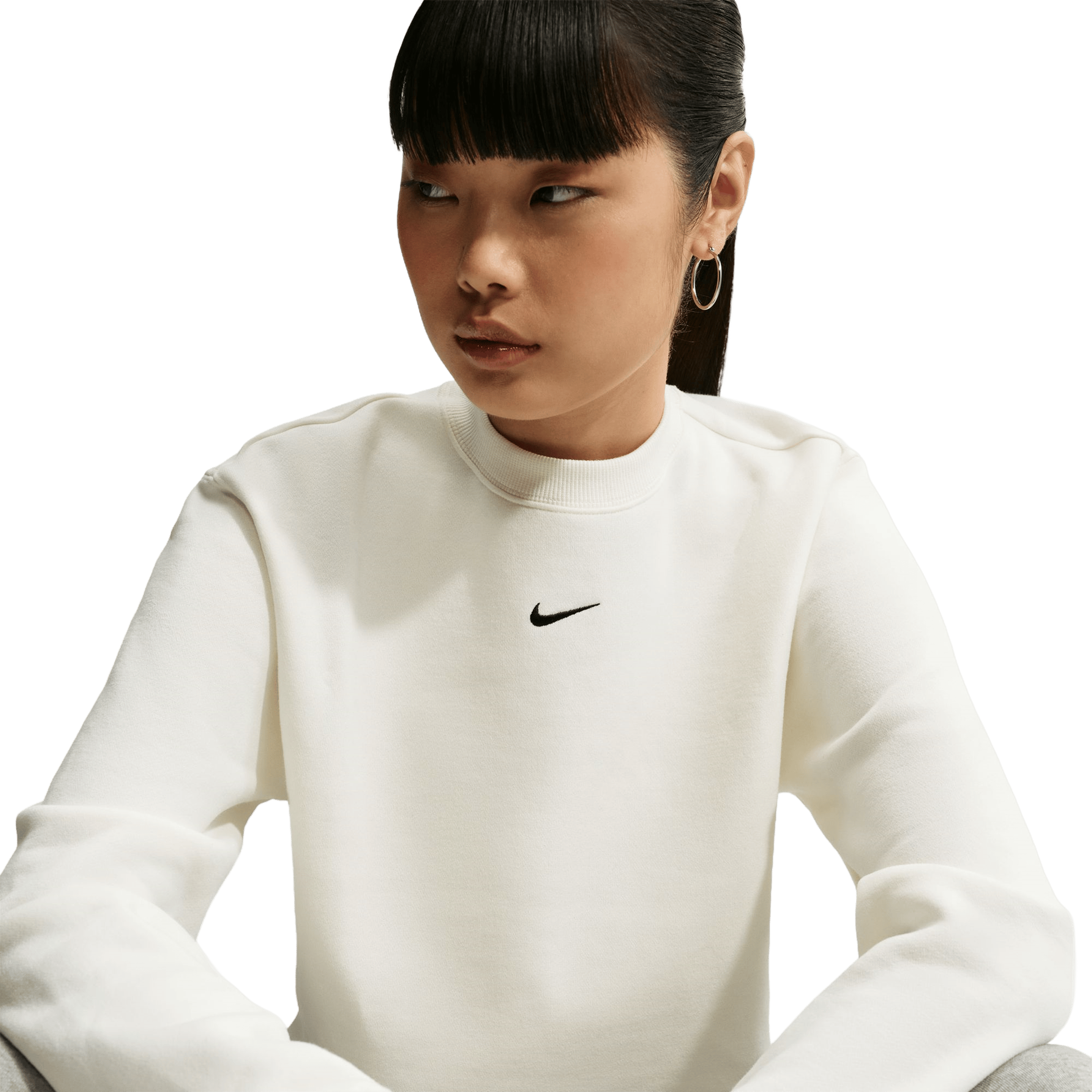 Womens Nike Studio Fleece Crew-Neck Sweatshirts