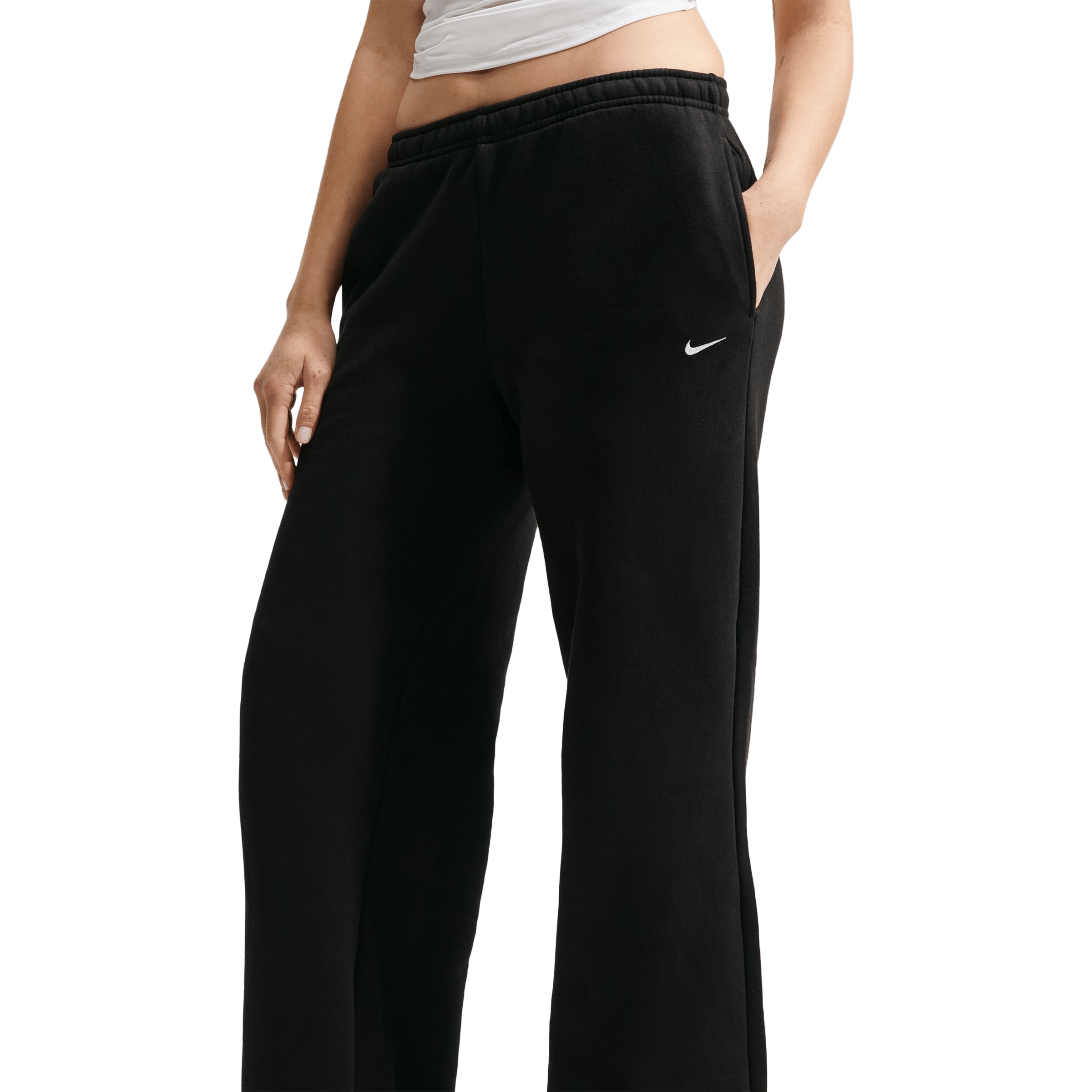 Womens Nike Studio Fleece Medium Weight Mid-Rise Wide-Leg Trouser Pants