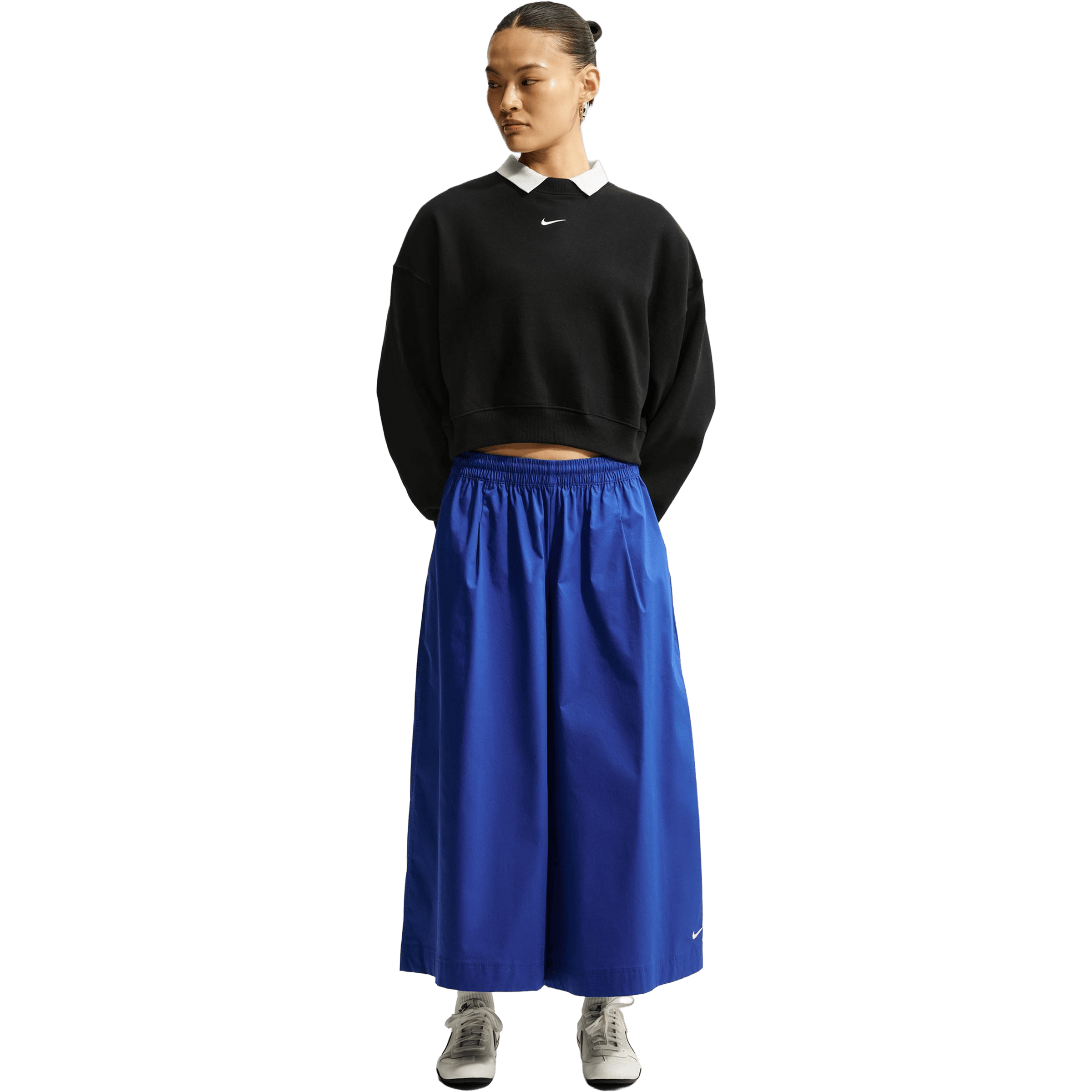 Womens Nike Studio Fleece Medium Weight Oversized Cropped Crew Sweatshirts