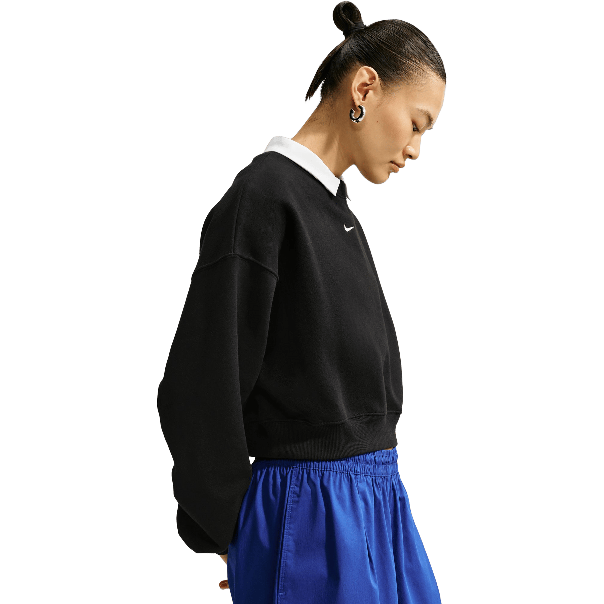 Womens Nike Studio Fleece Medium Weight Oversized Cropped Crew Sweatshirts