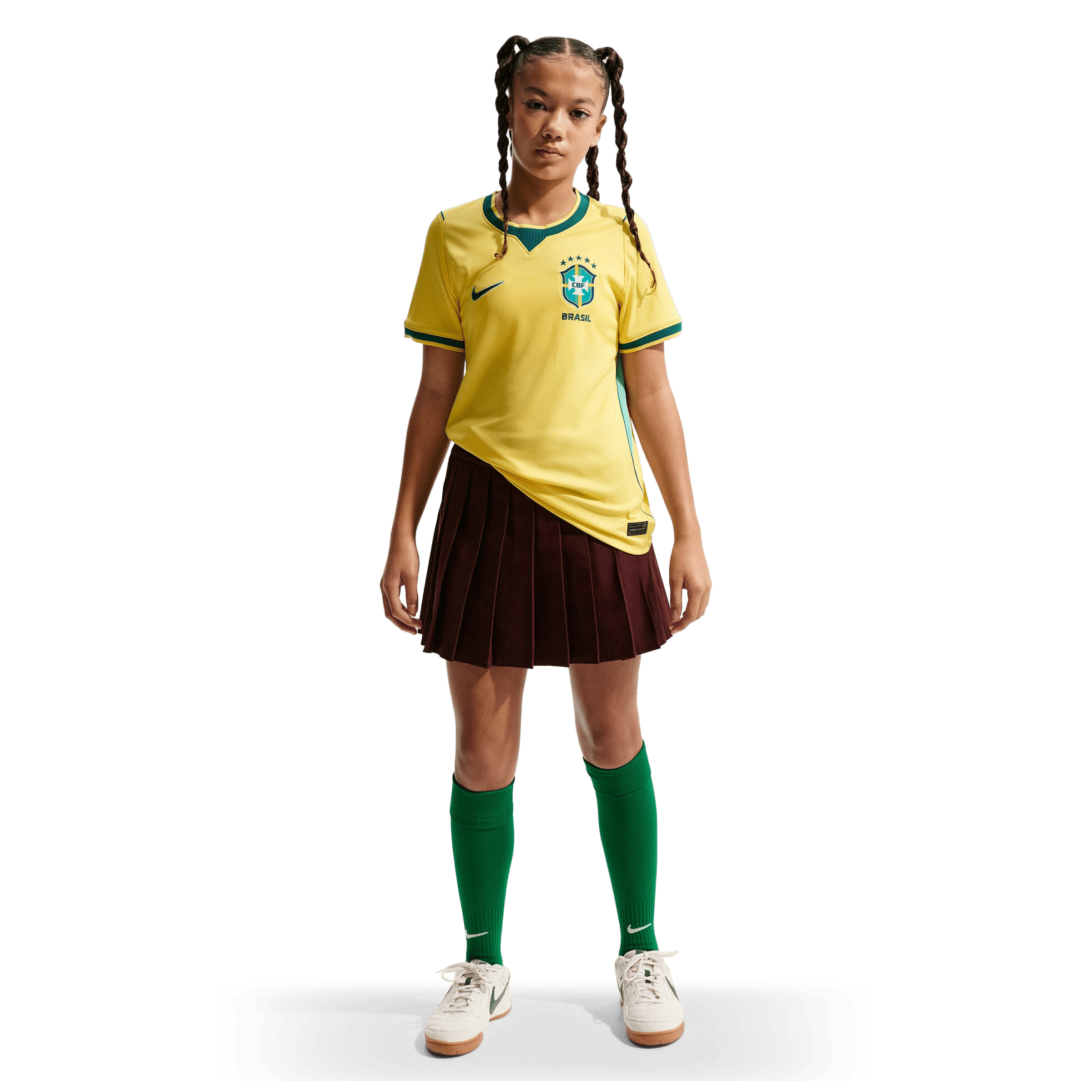 Kids Nike Brazil 26' Stadium Home Football Jersey