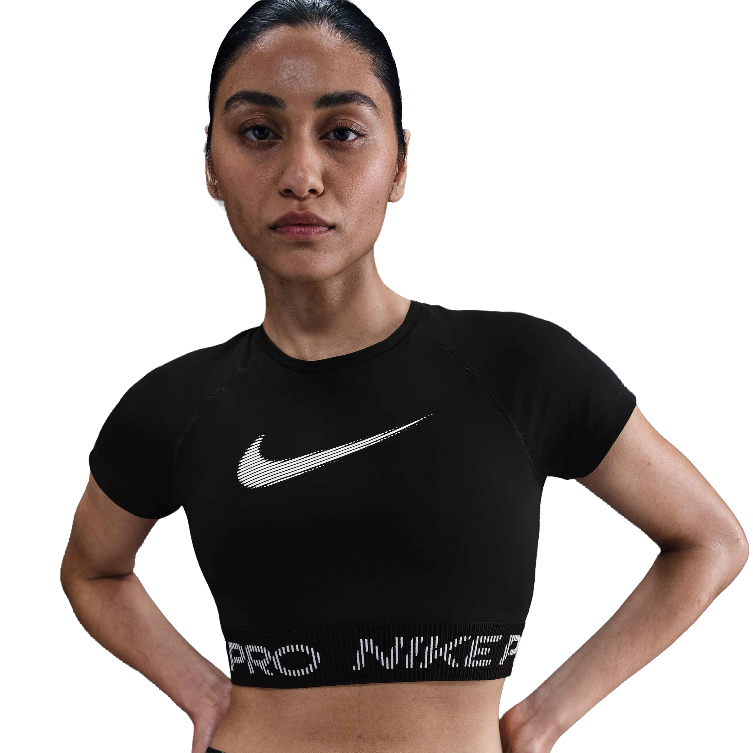 Nike Pro Dri-FIT Short-Sleeve Graphic Cropped Top