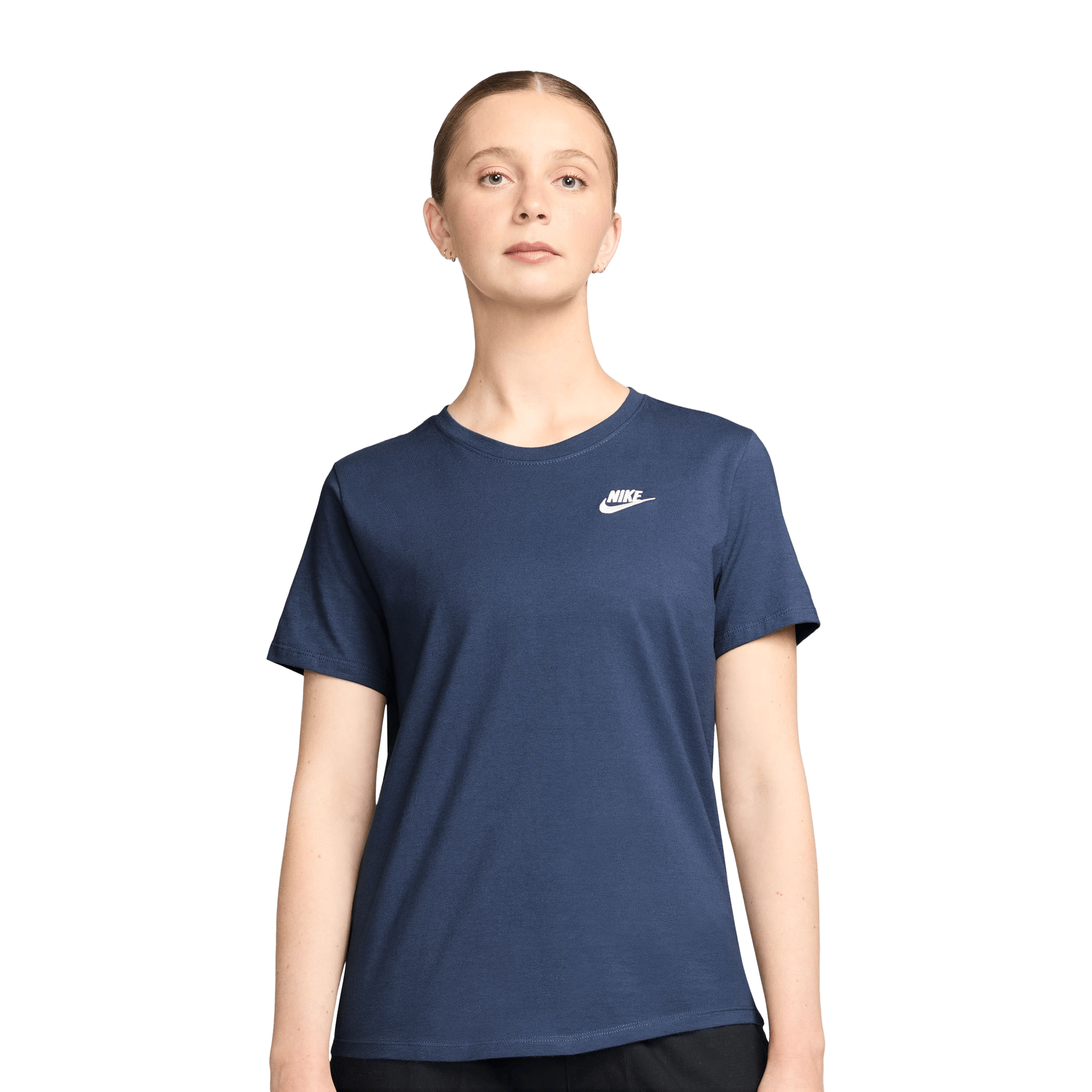 Nike Womens Sportswear Club Essentials Tee Mystic Navy/White | Sports ...