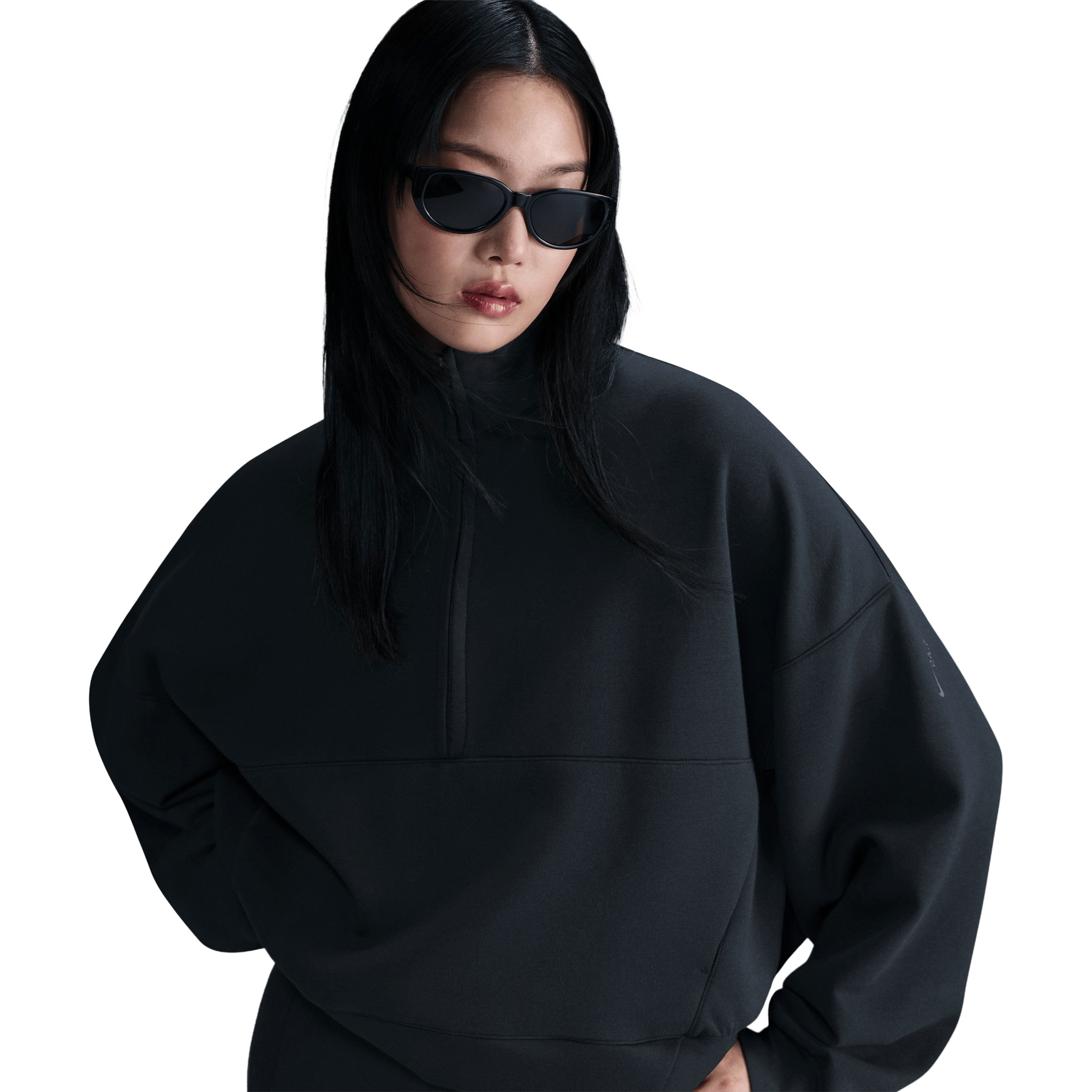 Nike Womens 24.7 ImpossiblySoft Dri-FIT Oversized 1/2-Zip Top
