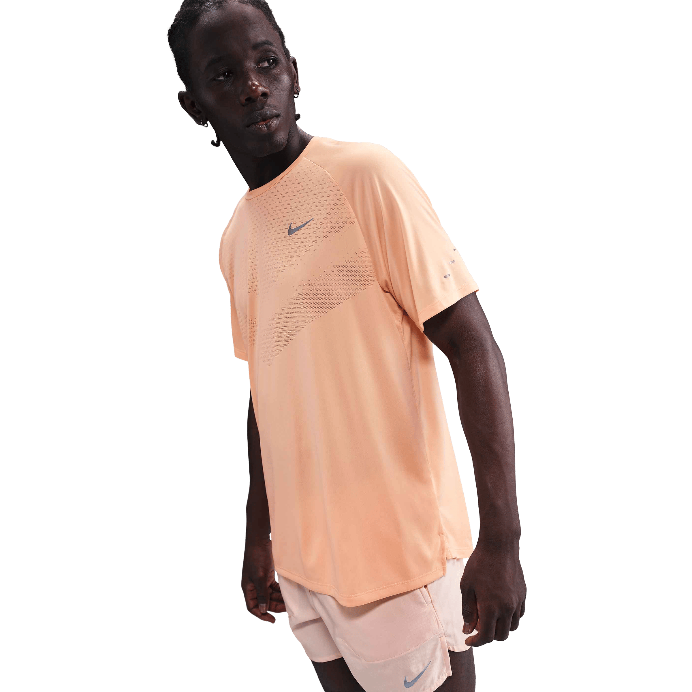Nike Mens Stride Dri-FIT ADV Running Tee Orange Chalk/Reflective