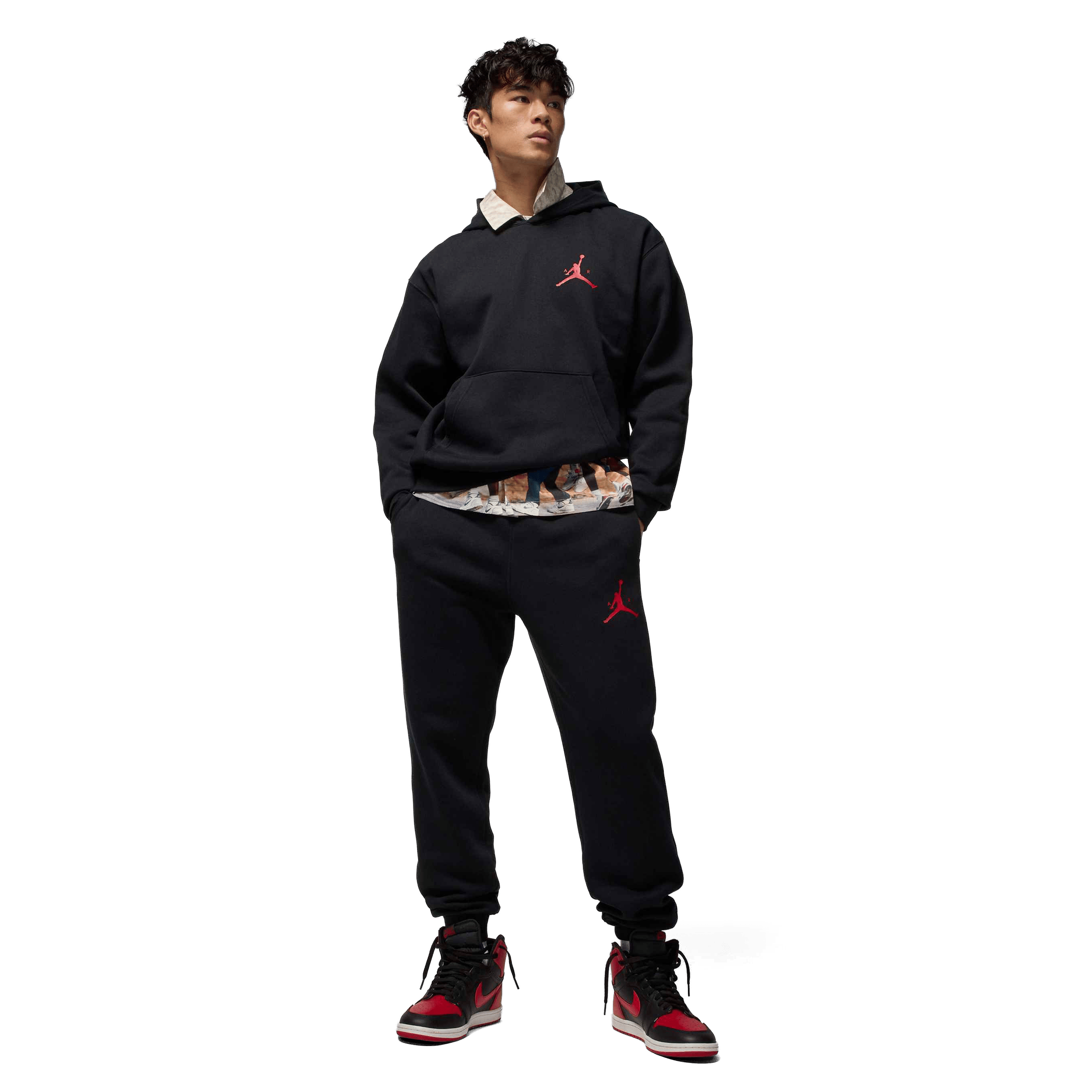 Nike Jordan Jumpman Fleece Pullover Hoodie Black/Gym Red | Sports ...