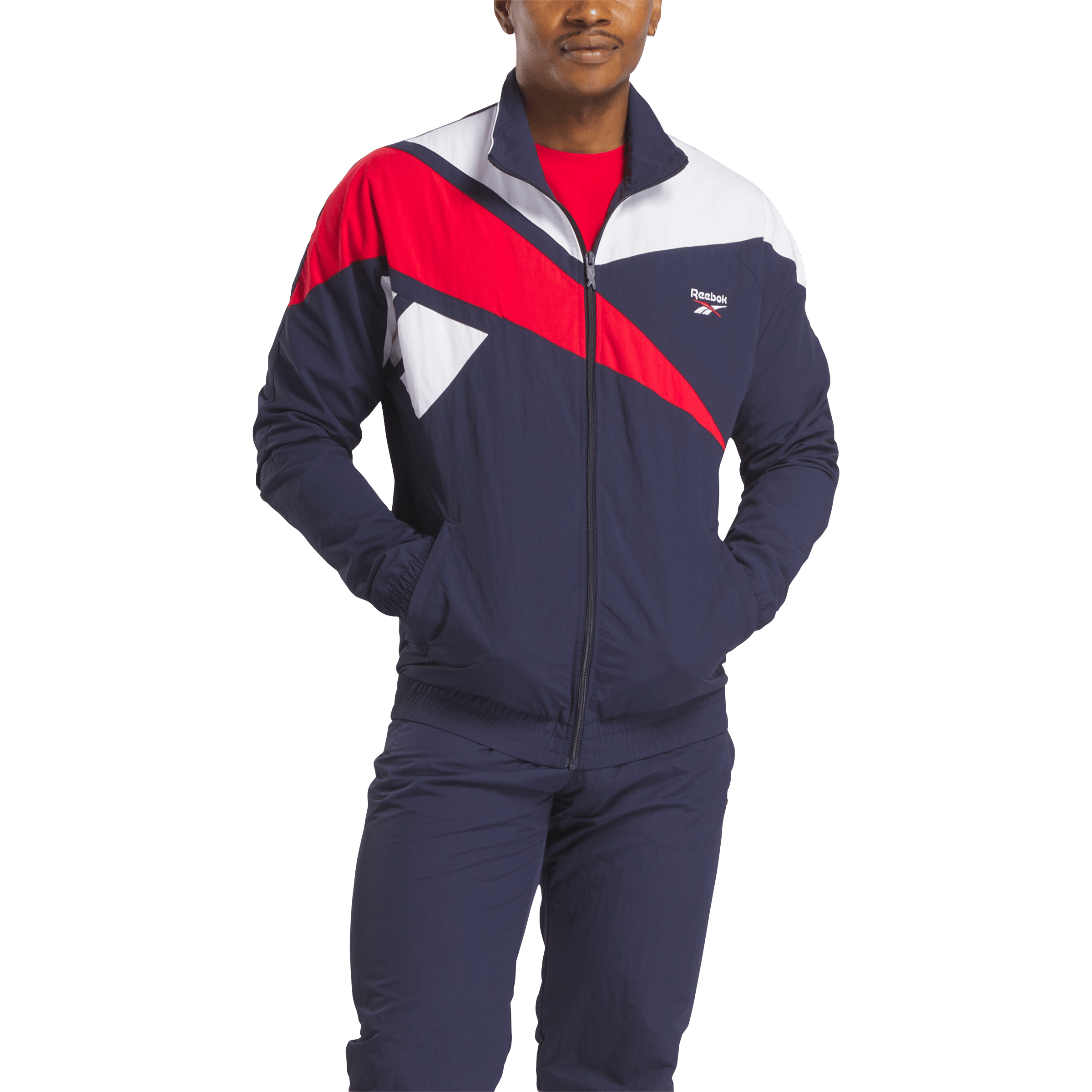 Reebok Mens Classic Vector Track Jacket NIGHT BLACK/CLASSIC WHITE