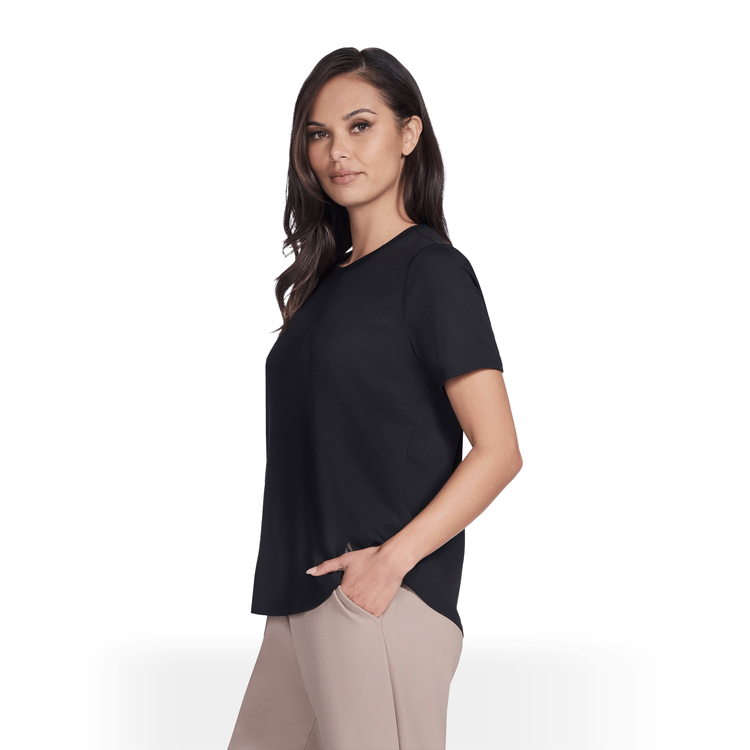 Womens Skechers GO WALK Luxe Rib Tee