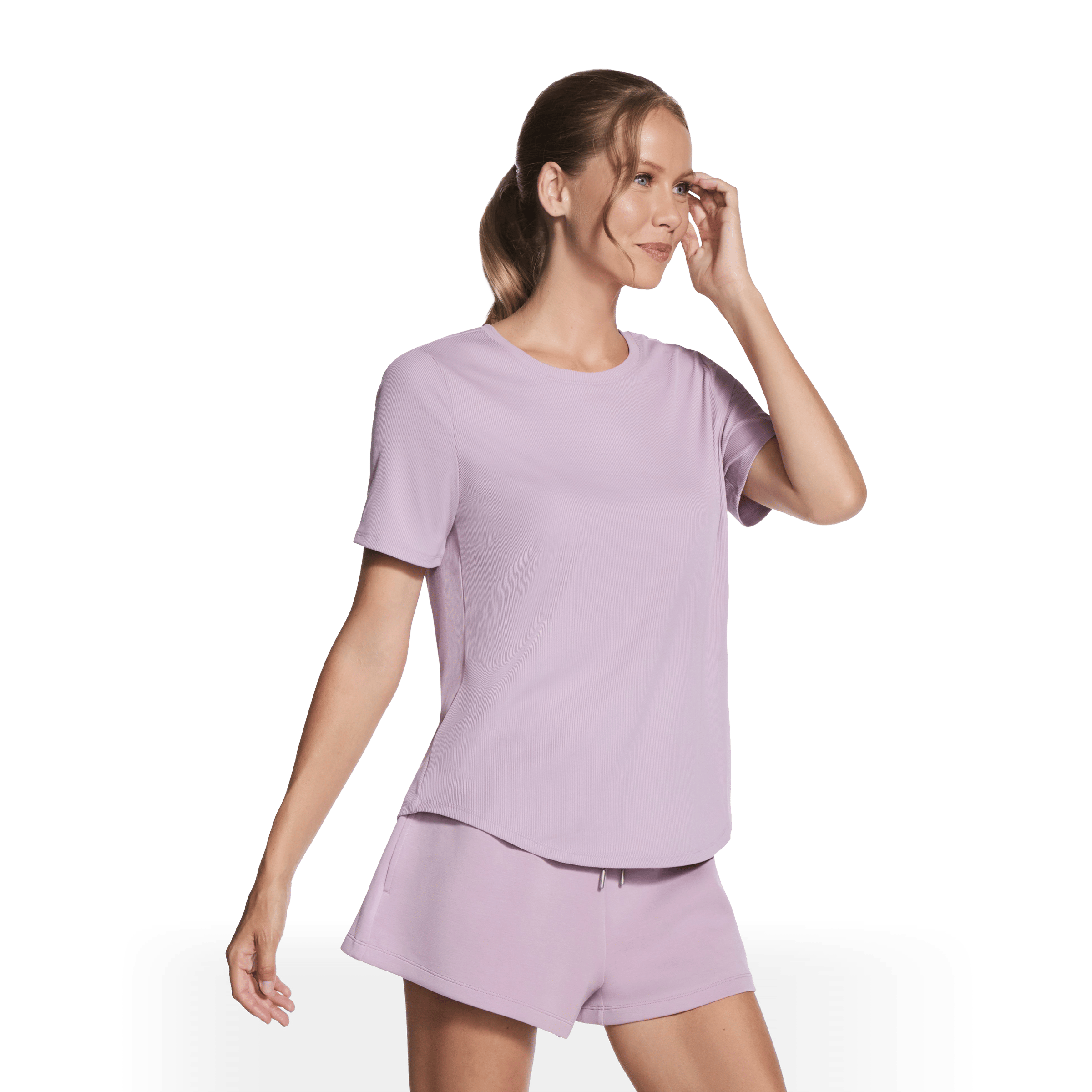 Womens Skechers GO WALK Luxe Rib Tee